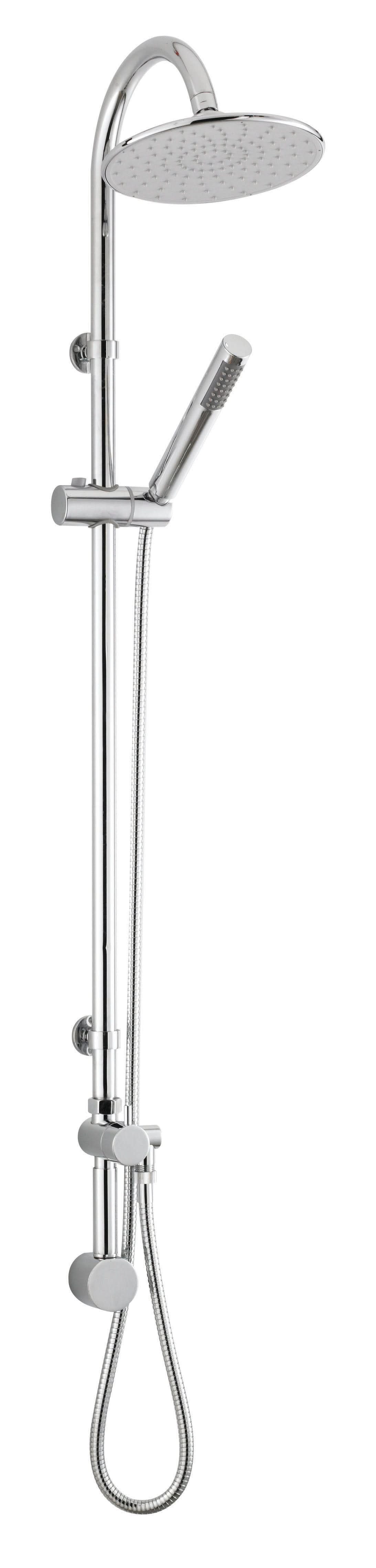 Hudson Reed Multi Option Round Shower Kits Destiny Shower Riser Rail, Minimalist Design, Chrome