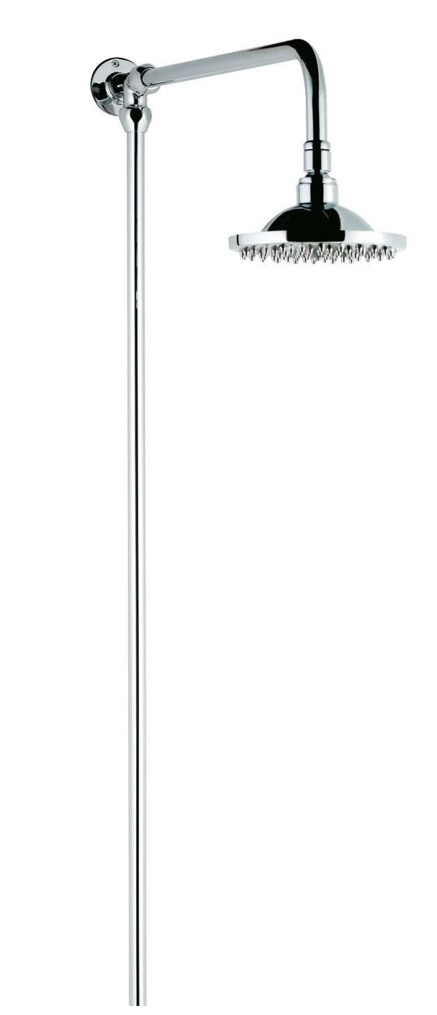 Old London Shower Kits Rigid Riser Kit, Durable & Stylish Round Shower Head with Hose in Chrome