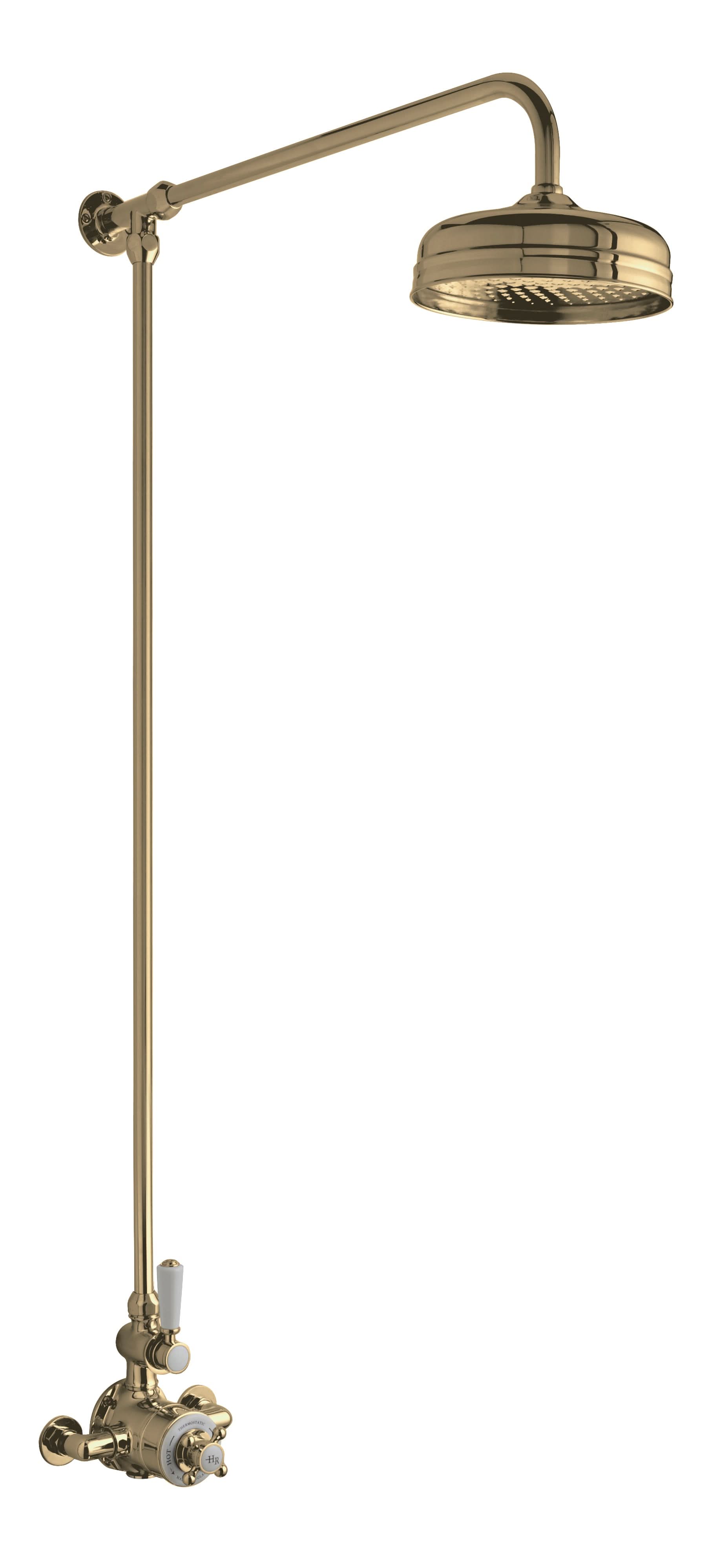Old London Shower Kits Wall Mounted Thermostatic Shower Valve & Kit, Premium Quality Thermostatic Shower Valve in Brushed Brass