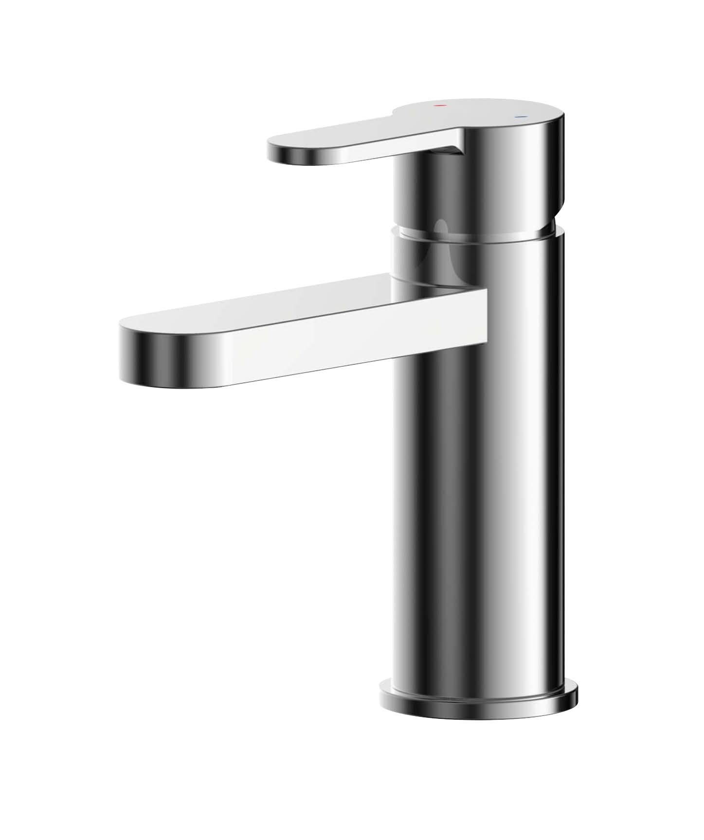 Nuie Arvan Mini Mono Basin Mixer Tap with Push Button Waste - Chrome