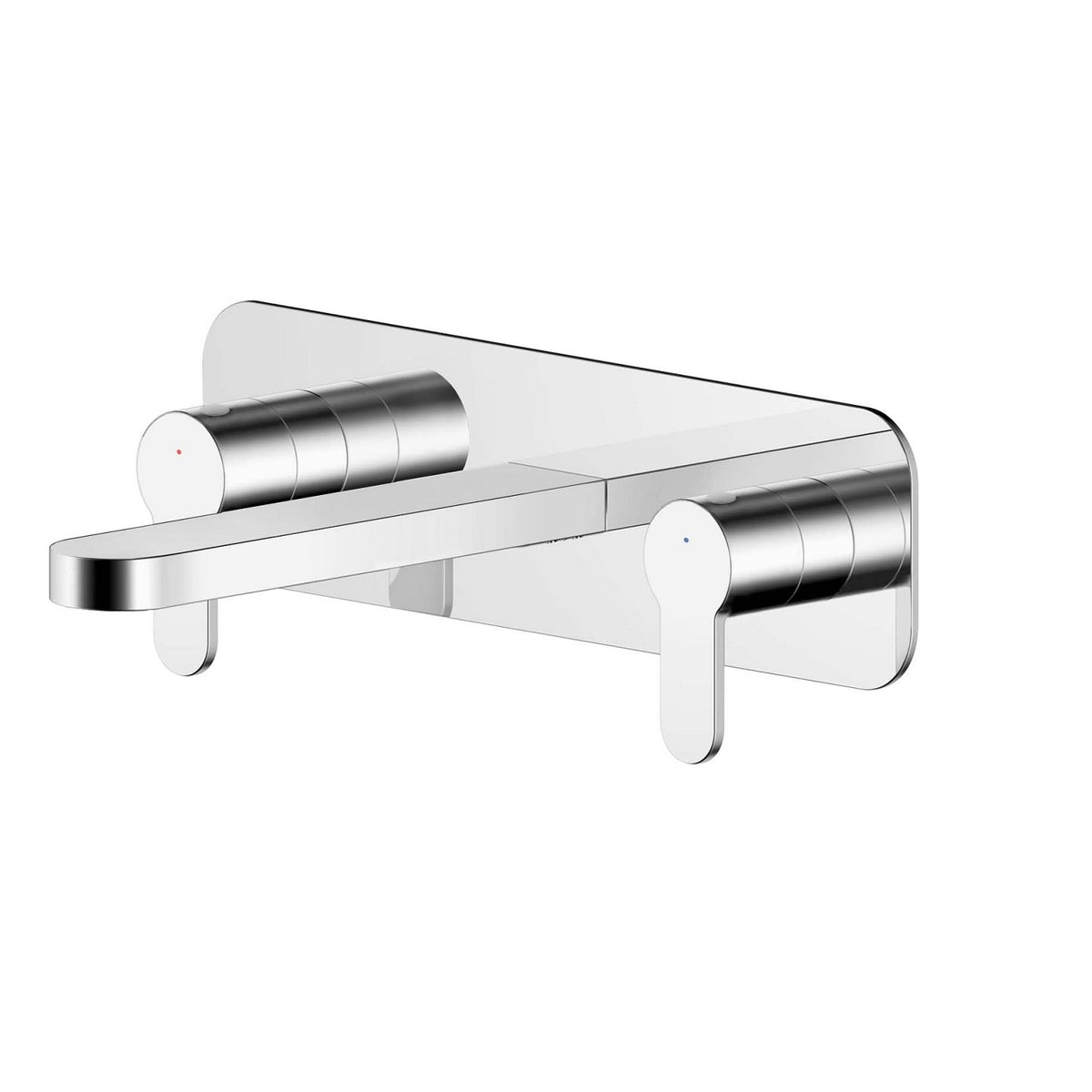 Astor 3 Hole Wall Mounted Basin Mixer Tap With Backplate - Chrome