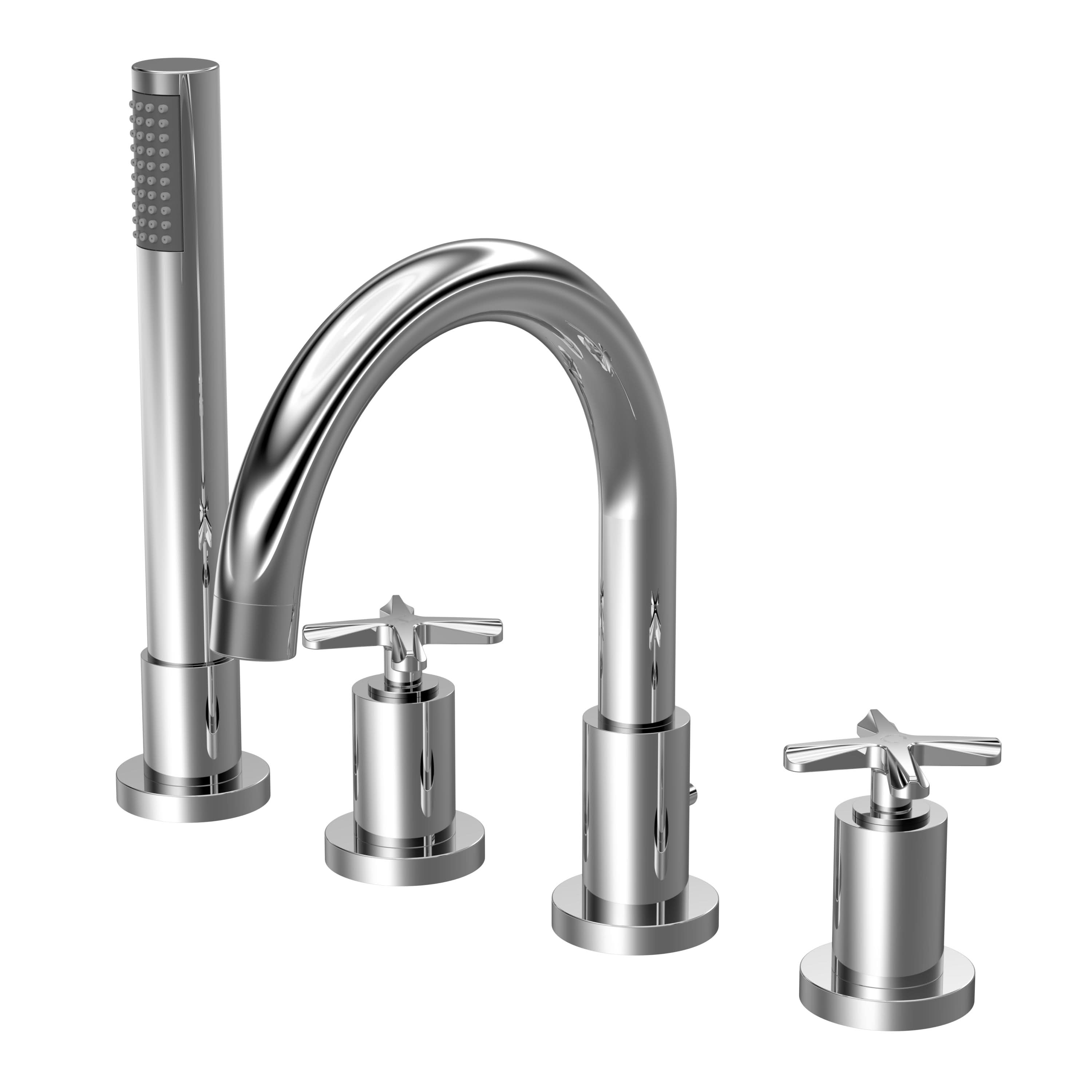 Cylin 4 Hole Deck Mounted Bath Shower Mixer Tap - Chrome