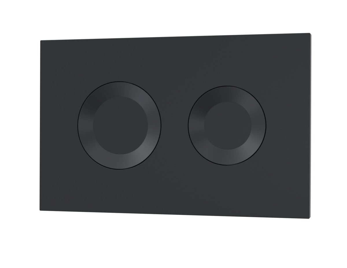 Nuie Round Dual Flush Push Button, Concealed Toilet Flush Button for Wall Hung Toilets, Luxury Accessories in Matt Black
