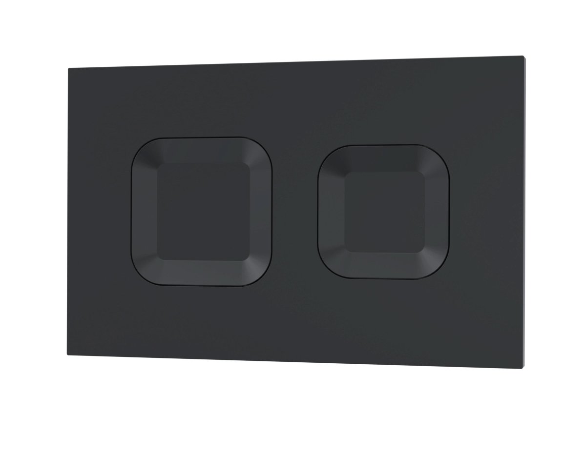 Nuie Square Dual Flush Push Button, Modern Toilet Flush Wall Button for Concealed Cisterns, Stylish Accessories in Matt Black