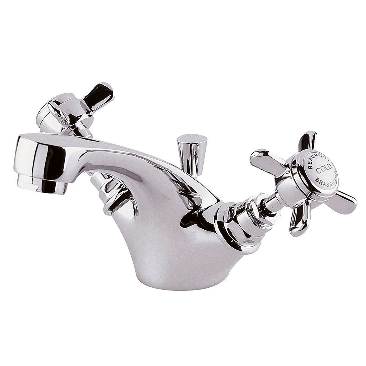Chatsworth Dual Handle Mono Basin Mixer Tap With Pop Up Waste - Chrome