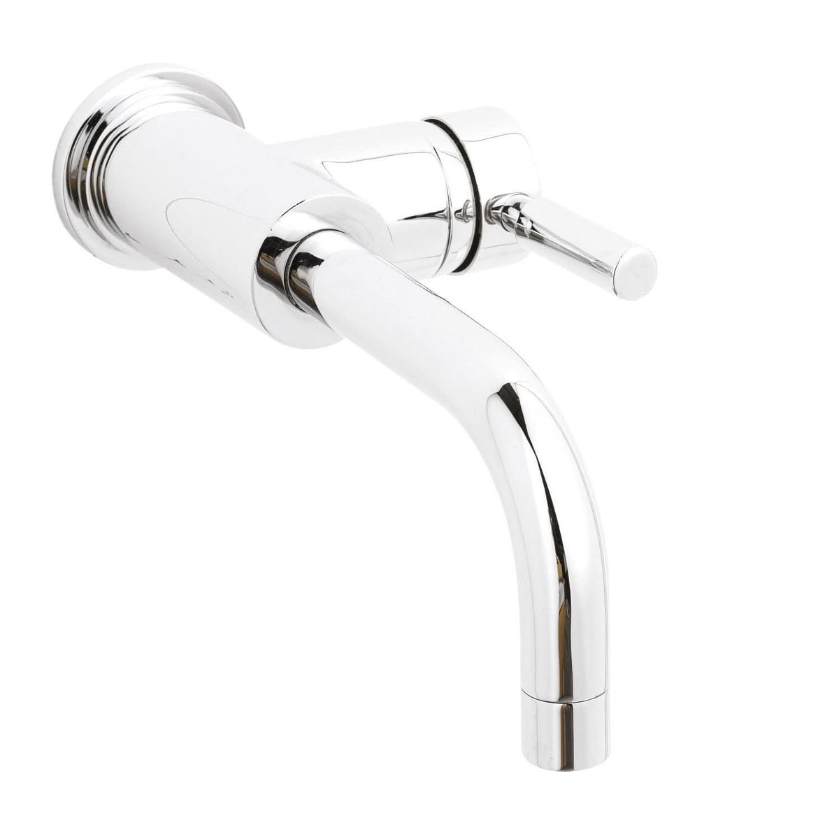 Meander Tec Single Lever Side Action Wall Mounted Basin Mixer Tap - Chrome