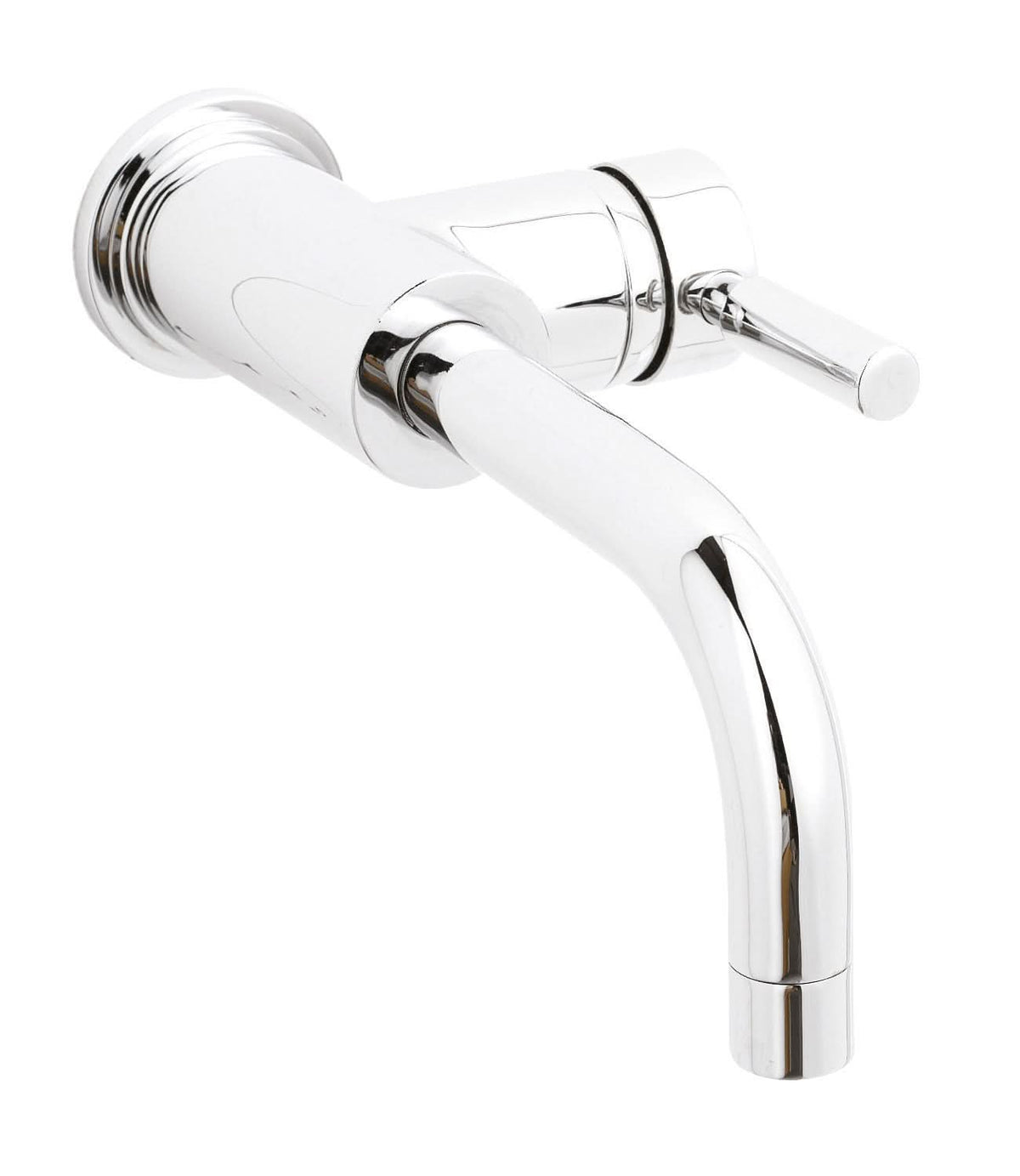 Meander Tec Single Lever Side Action Wall Mounted Basin Mixer Tap - Chrome