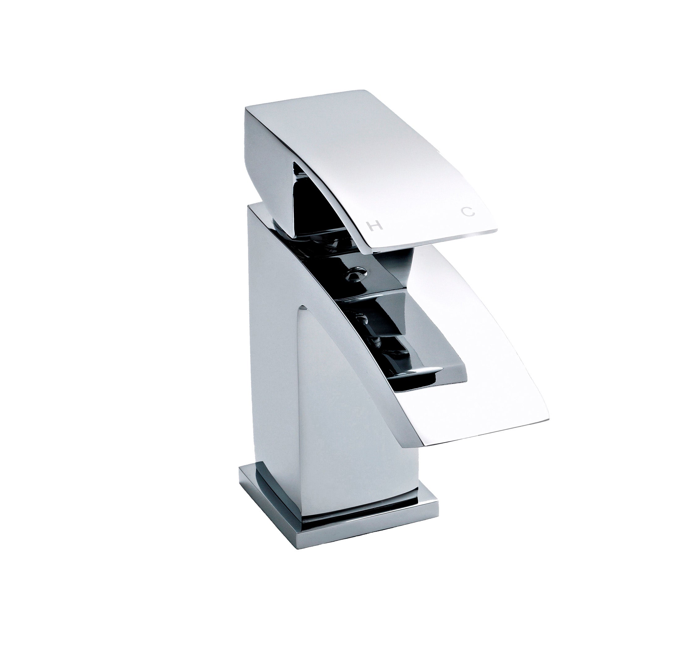 Nuie Vibe Mini Mono Basin Mixer Tap with Push Button Waste - Chrome