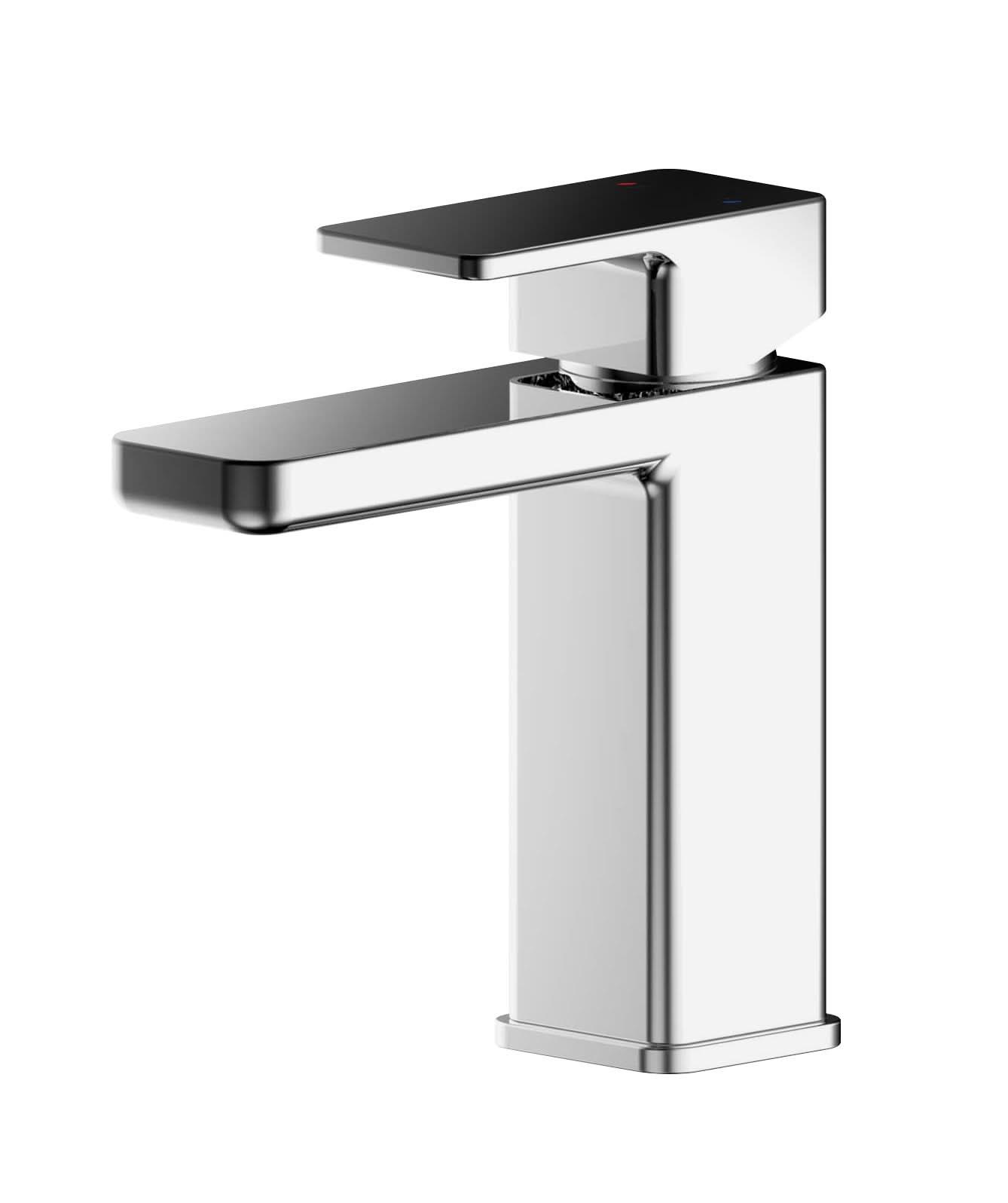 Nuie Windon Mini Mono Basin Mixer Tap with Push Button Waste - Chrome