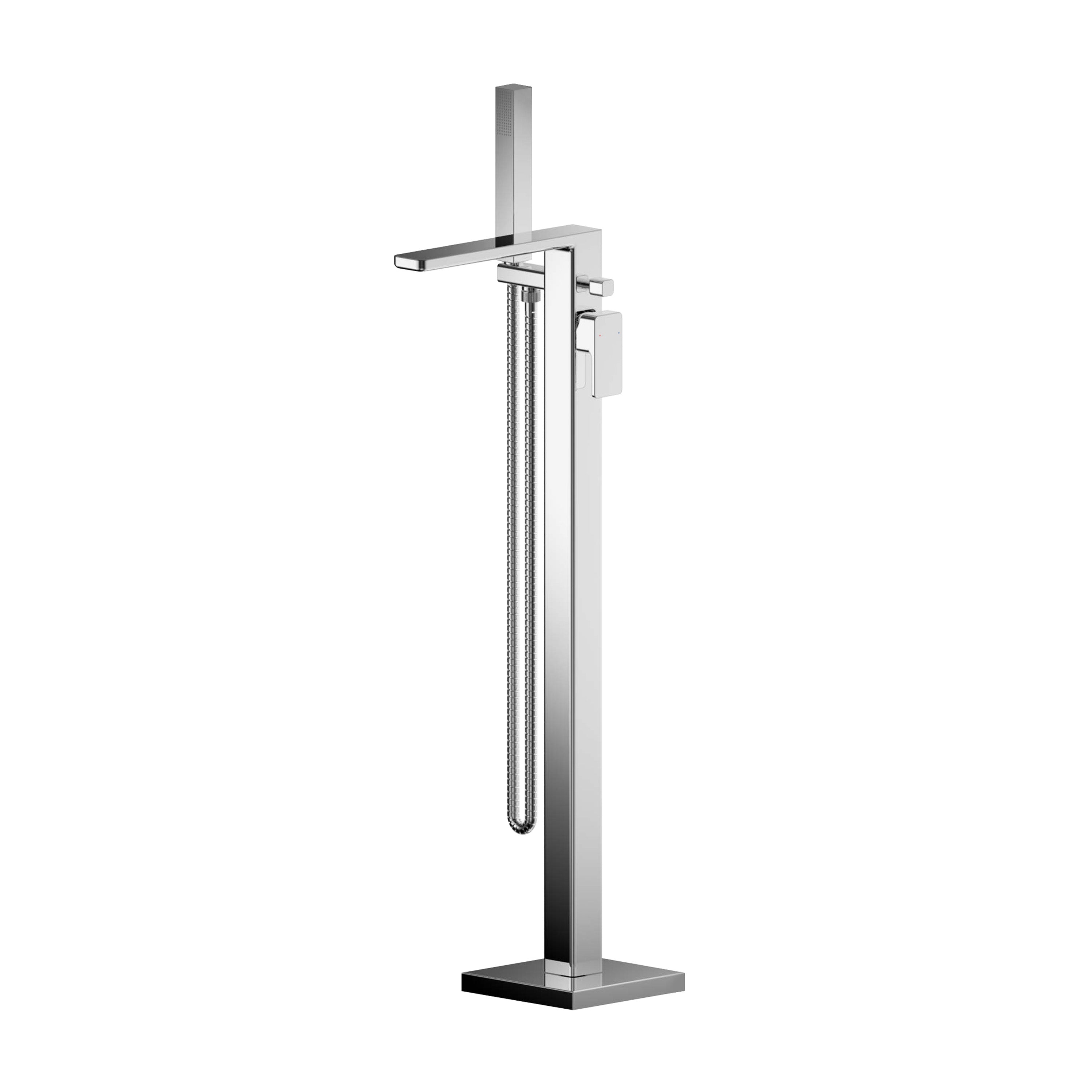 Nuie Windon Freestanding Bath Shower Mixer Tap with Shower Kit - Chrome