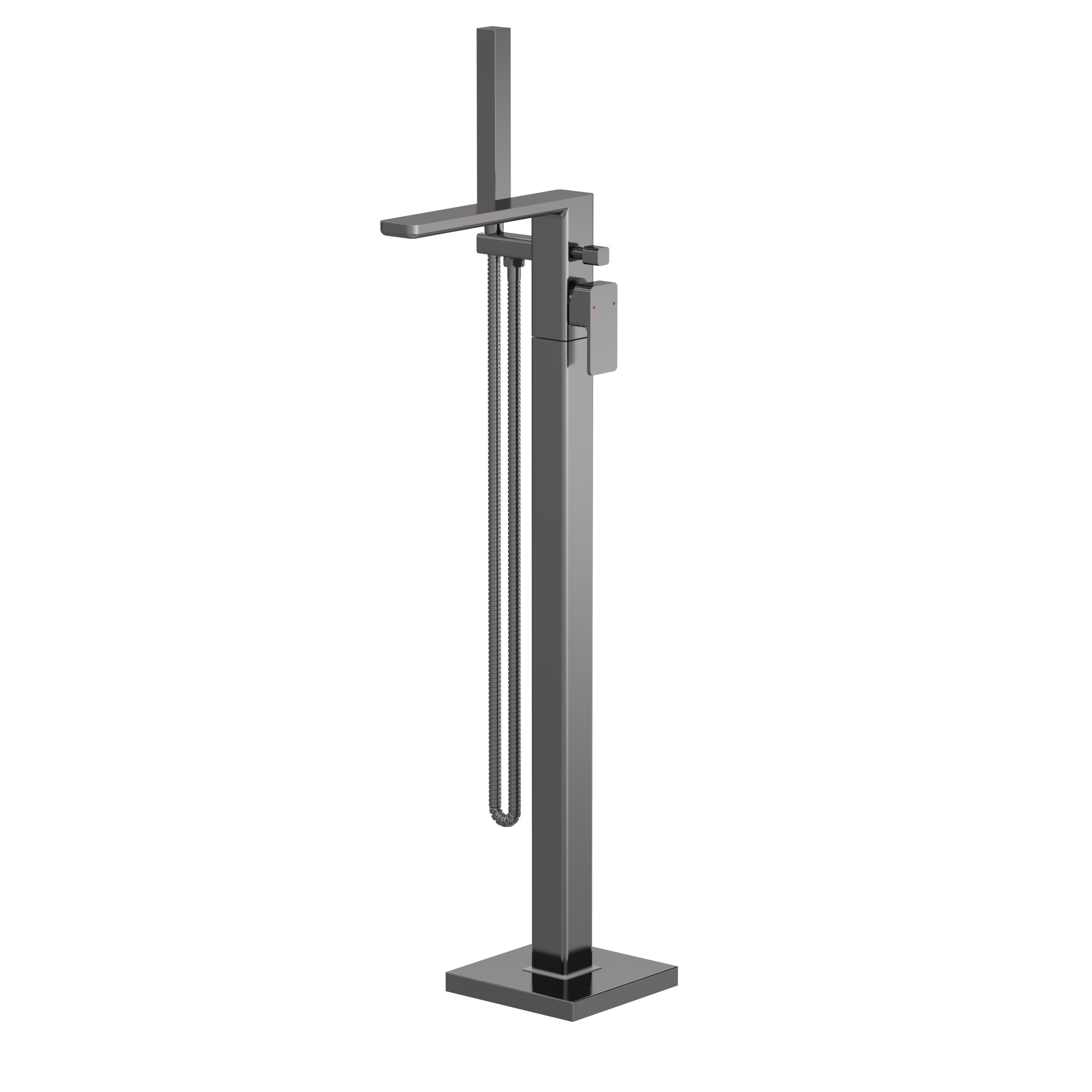 Nuie Windon Freestanding Bath Shower Mixer Tap with Shower Kit - Brushed Gun Metal