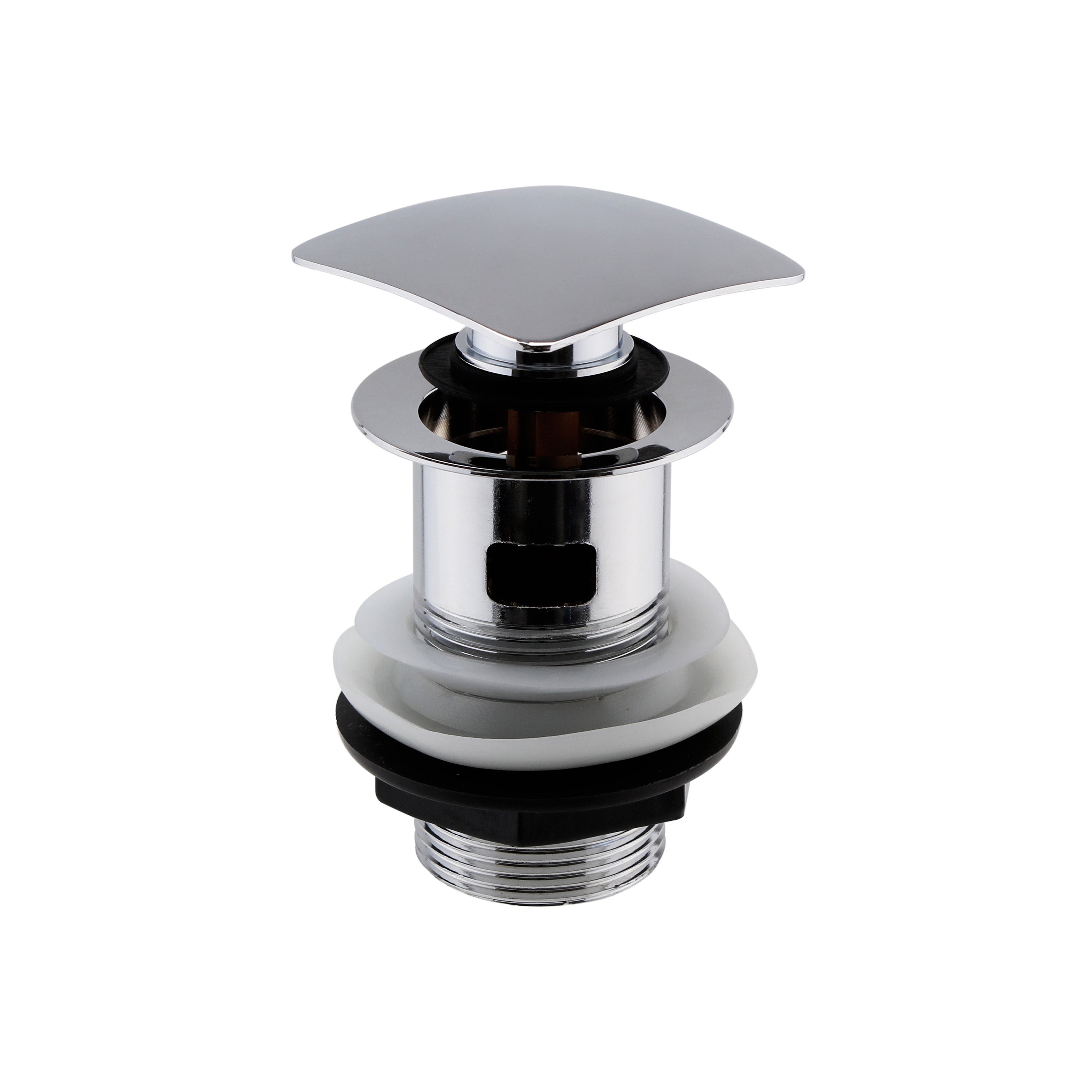 Nuie Square Press Top Slotted Basin Waste - Chrome