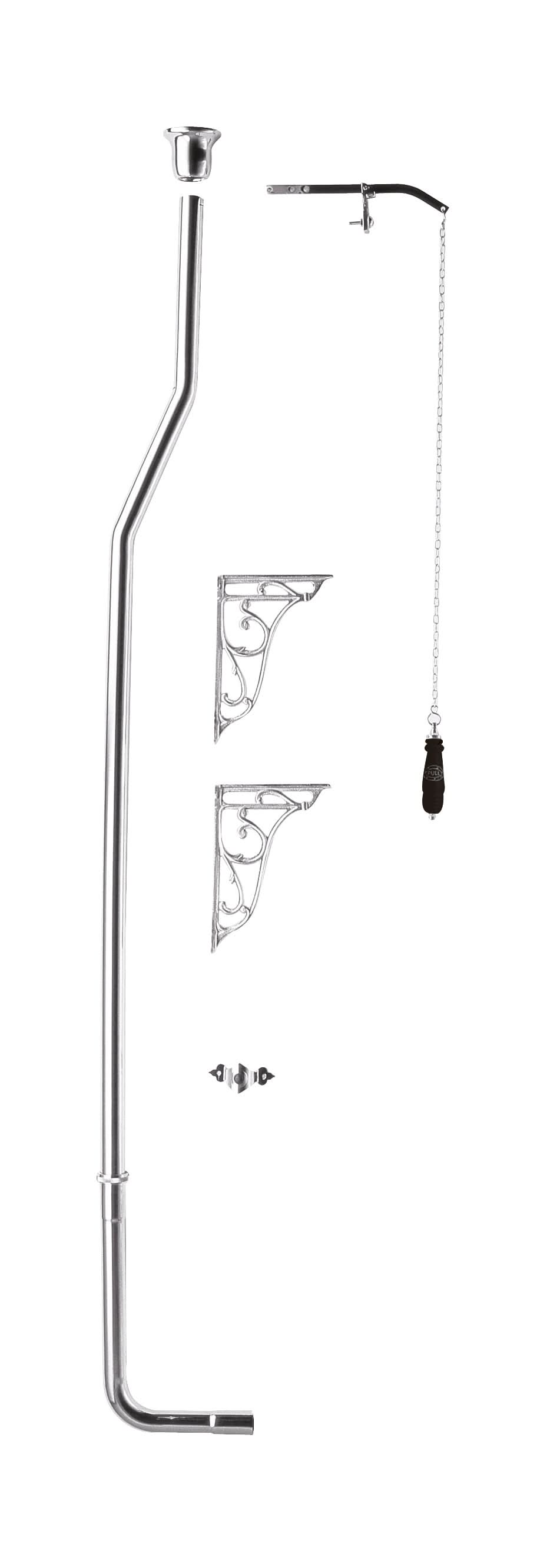 Hudson Reed Wastes & Extras High Level Flush Pipe Pack, Crafted from High-quality Brass, Accessories for Washroom, Chrome