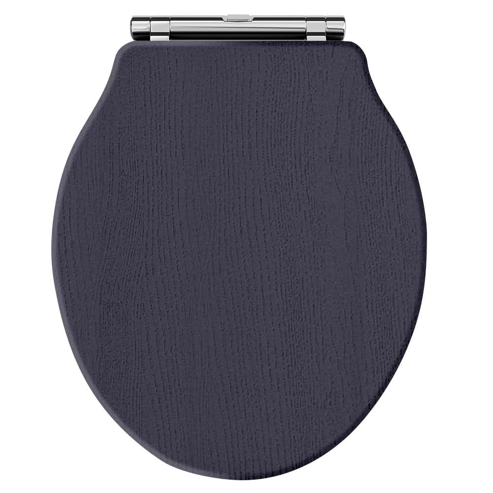 Old London Chancery Soft Close Toilet Seat, Top Fix Design with Chrome Hinges, Quick Release Fittings Stylish Classic Toilet Seats for Bathroom in Twilight Blue Finish