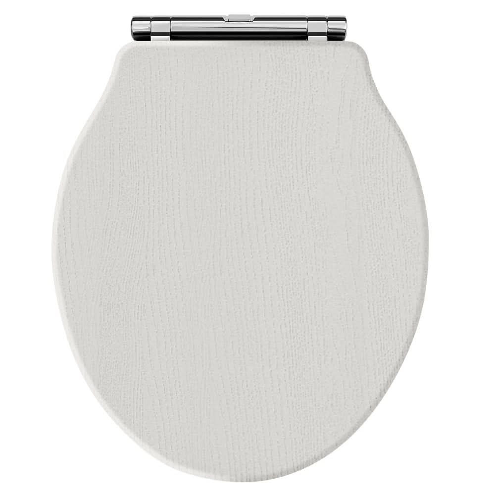 Old London Chancery Soft Close Toilet Seat, Top Fix Design with Chrome Hinges, Quick Release Fittings Stylish Classic Toilet Seats for Bathroom in Timeless Sand Finish