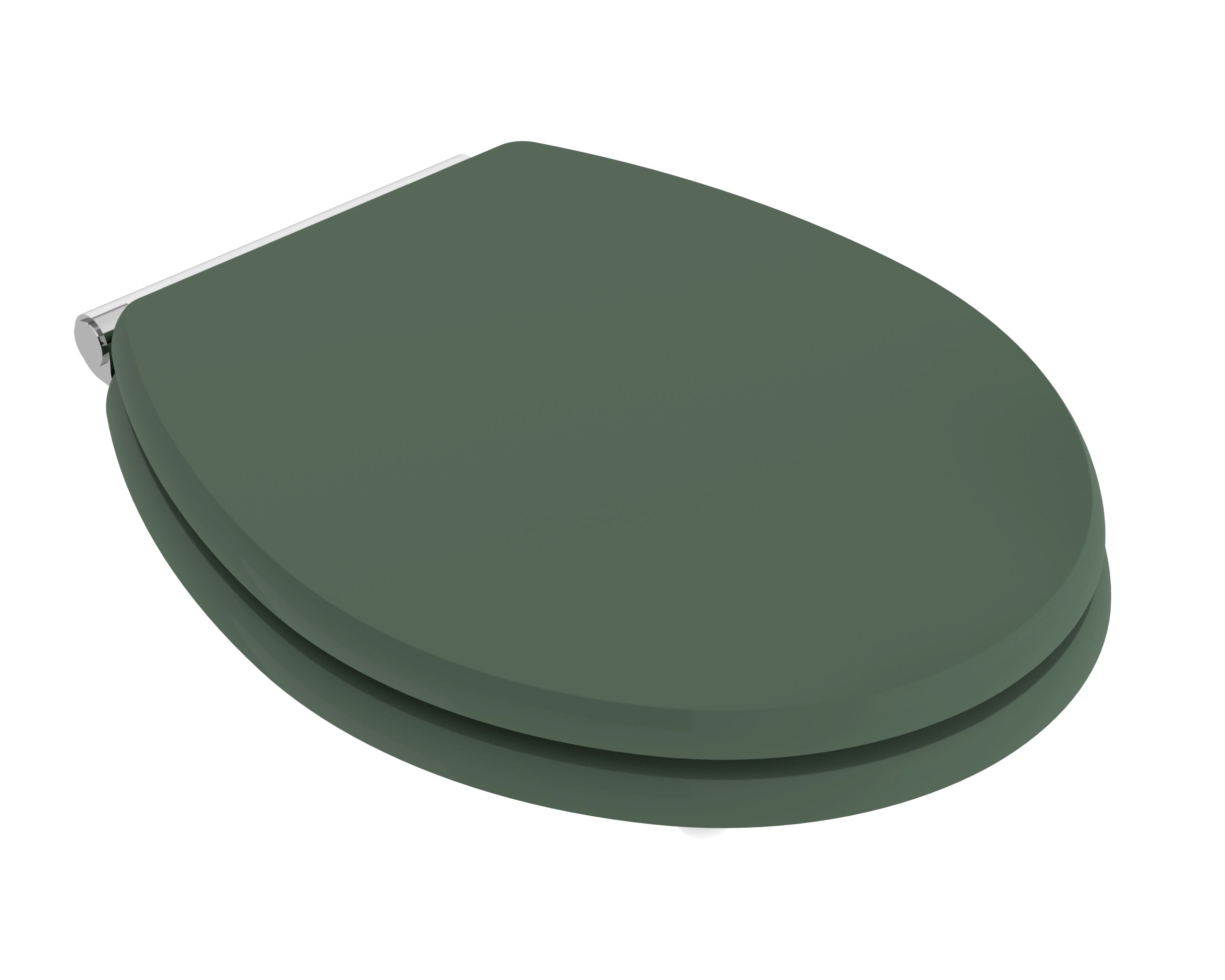 Old London Richmond Soft Close Toilet Seat, Top Fix Design with Chrome Hinges, Quick Release Fittings Stylish Classic Toilet Seats for Bathroom in Hunter Green Finish