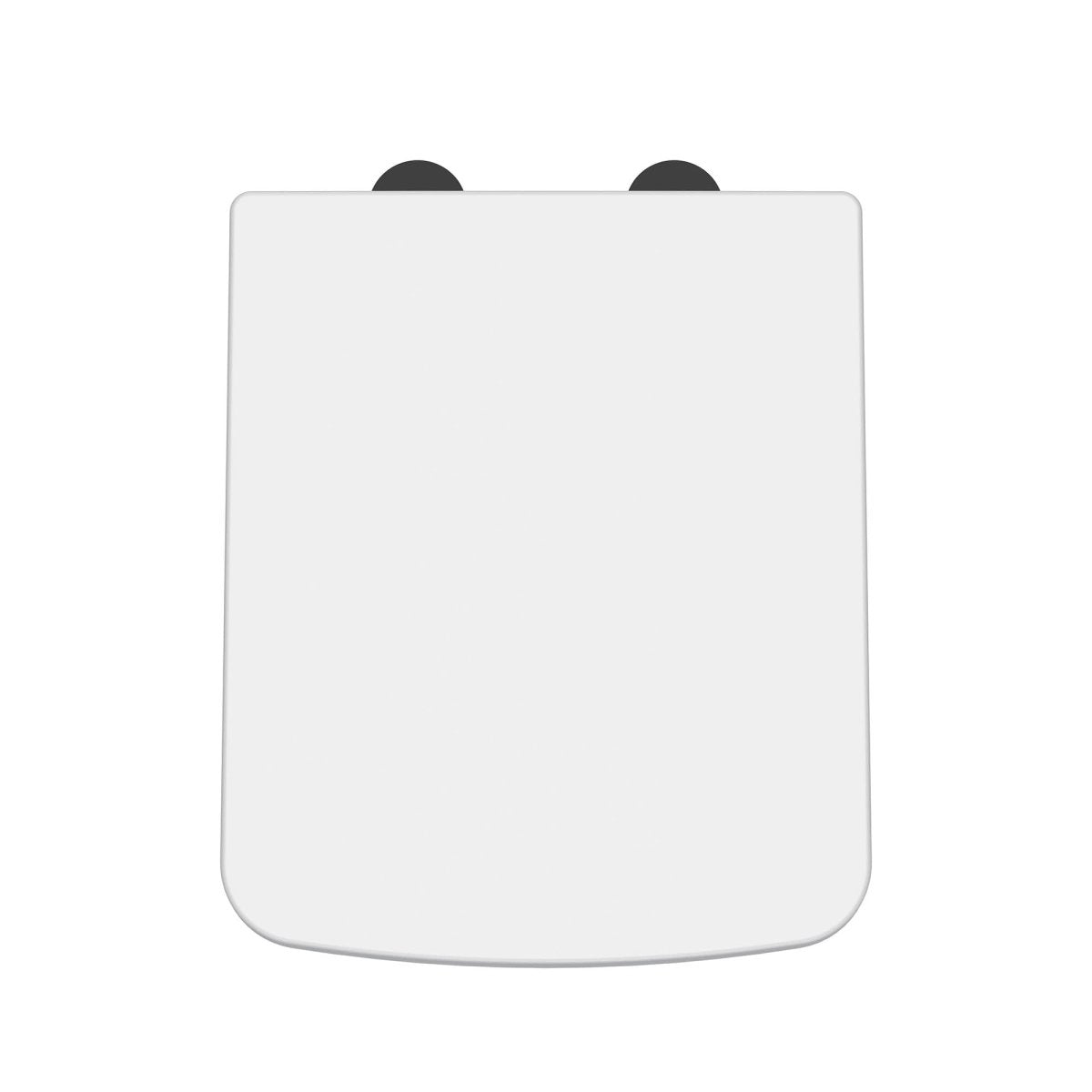 Nuie White Soft Close Toilet Seat Black, Square Commode Seat with Quick Release Hinges, Square Soft Close Toilet Seat for Square Toilets, 435x358mm