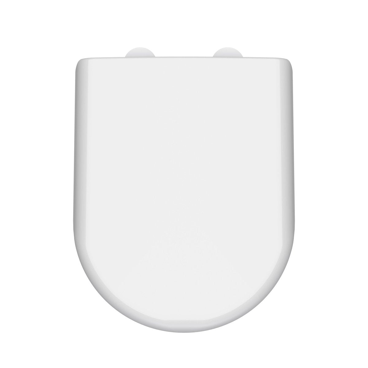 Nuie D Shape Soft Close Toilet Seat White, Quick Release, Polypropylene Hinges, Slow Close, 446x364mm