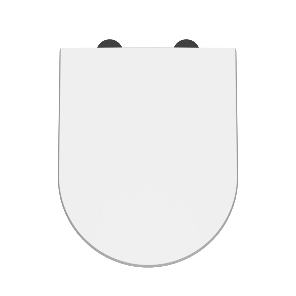 Nuie D Shape Soft Close Toilet Seat White, Quick Release, Stainless Steel Nylon Hinges, Slow Close, 450x370mm