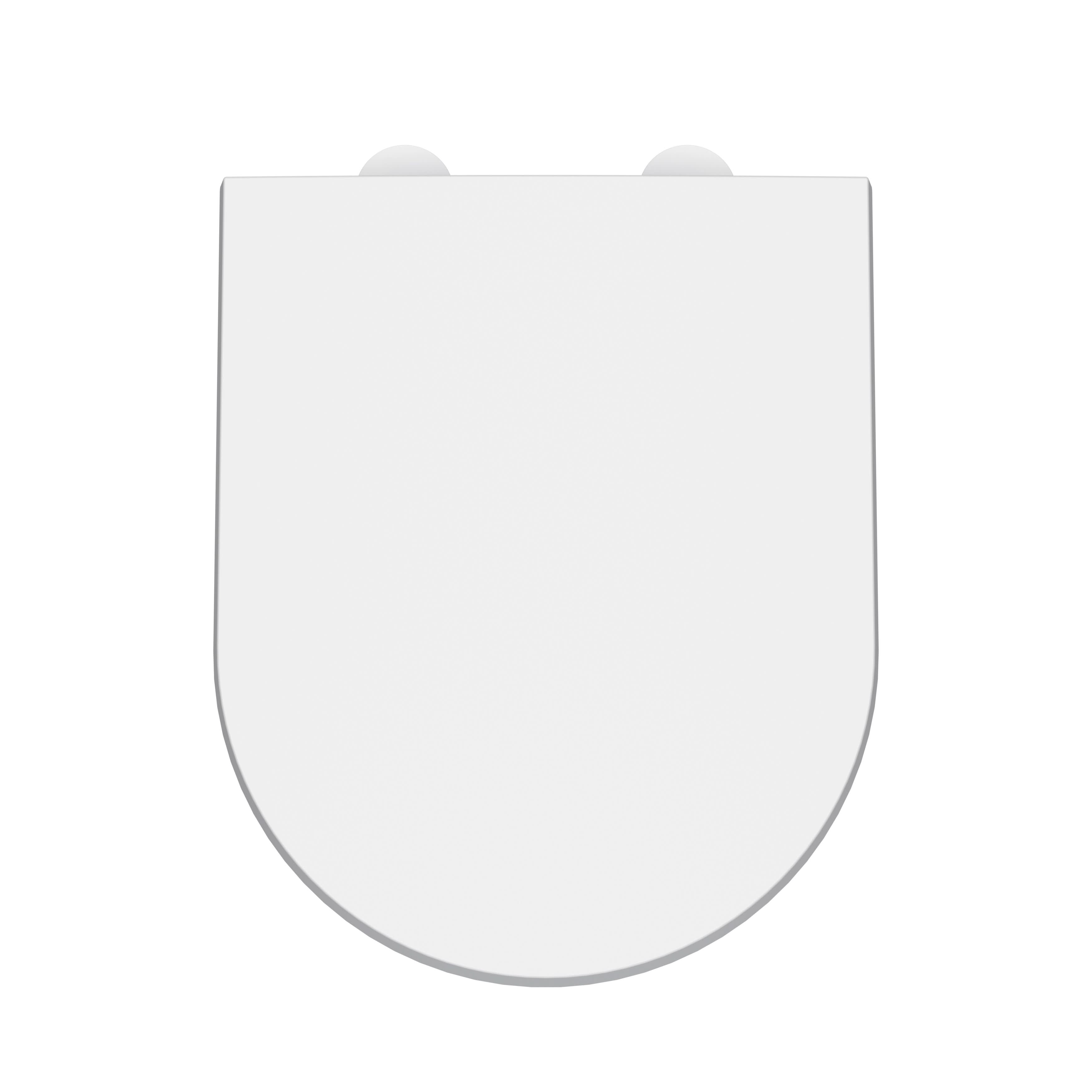 Nuie D Shape Soft Close Toilet Seat Black, Quick Release, Stainless Steel Nylon Hinges, Stylish for Modern Toilets 450x370mm