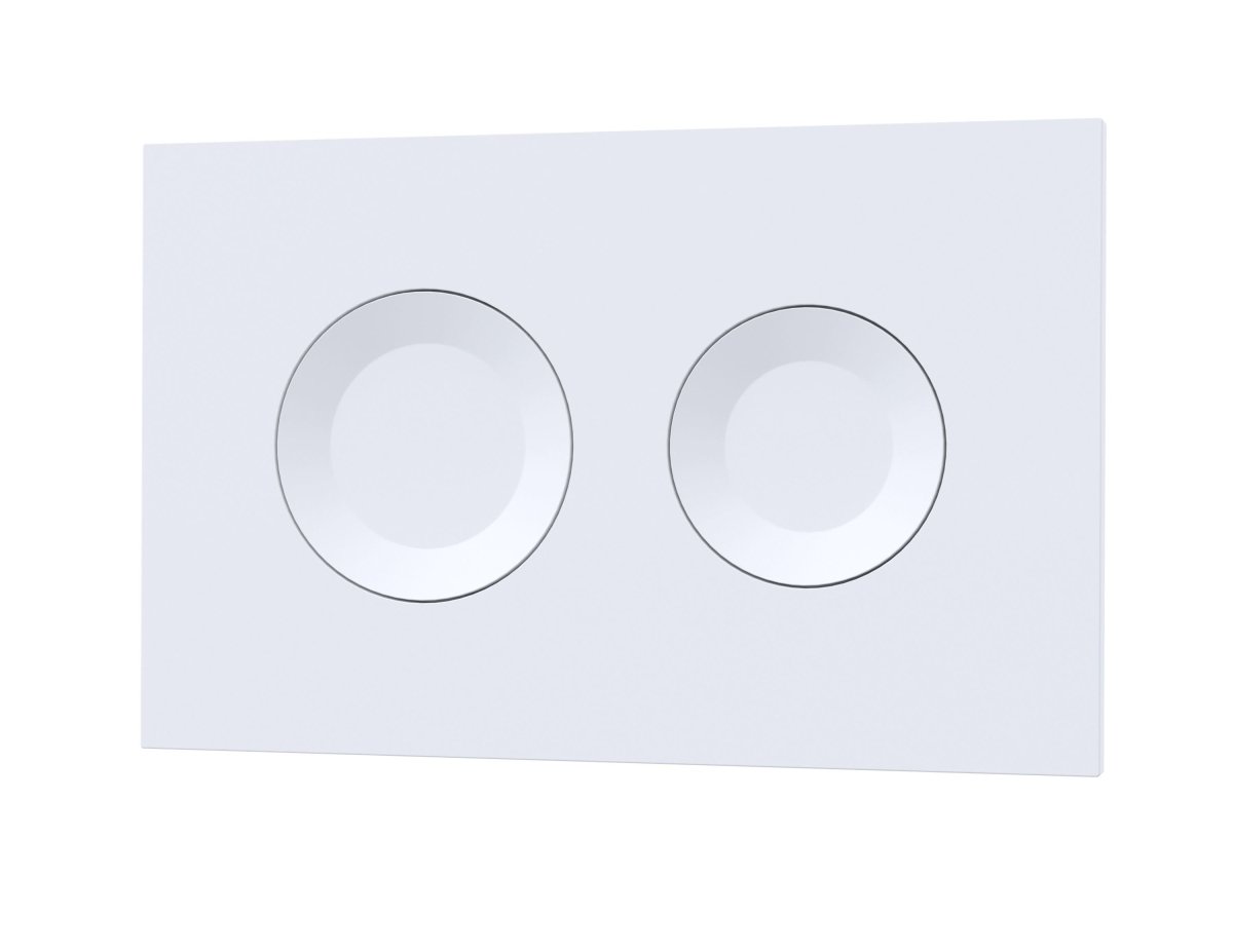 Nuie Round Dual Flush Push Button, Concealed Toilet Flush Button for Wall Hung Toilets, Luxury Accessories in White