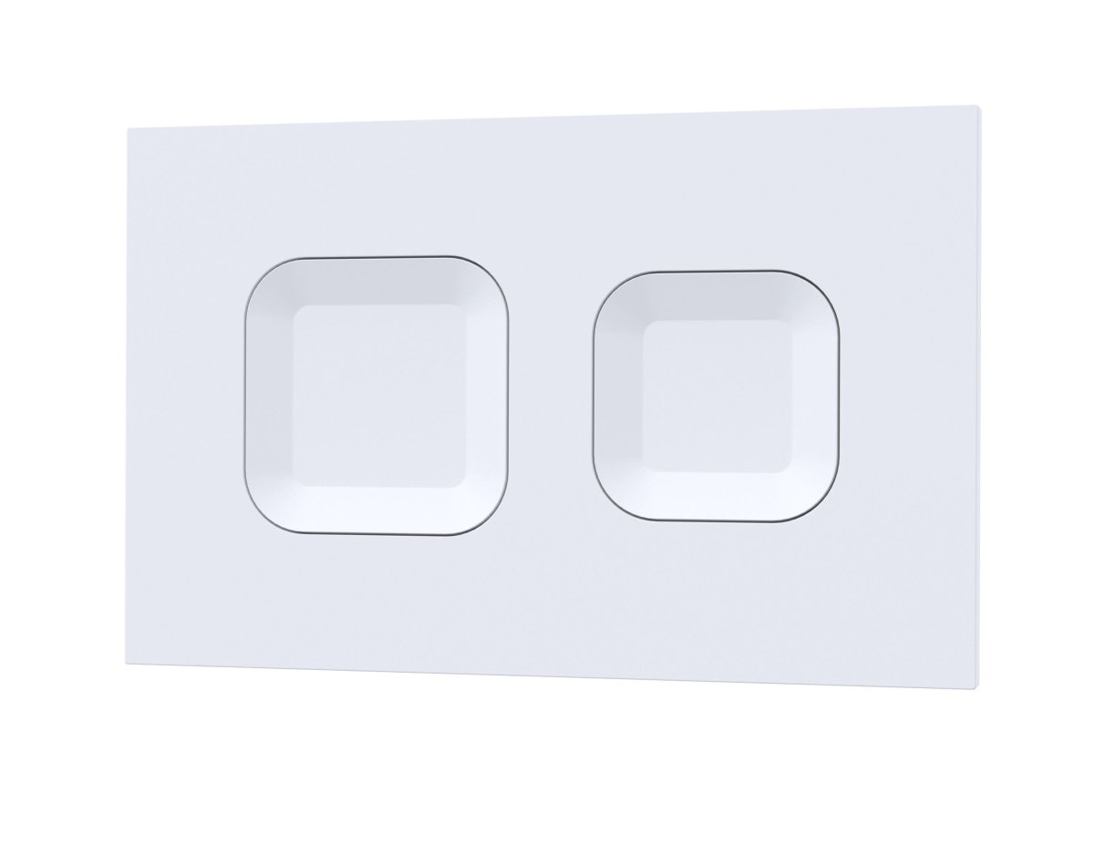 Nuie Square Dual Flush Push Button, Modern Toilet Flush Wall Button for Concealed Cisterns, Stylish Accessories in Matt White