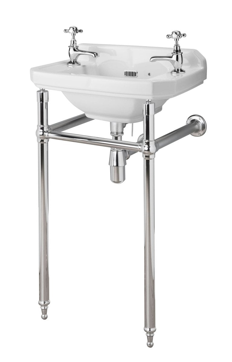 Old London Richmond Washstand, Adjustable Durable, Easy-Install Basin Support for Traditional Toilet Accessory, Chrome