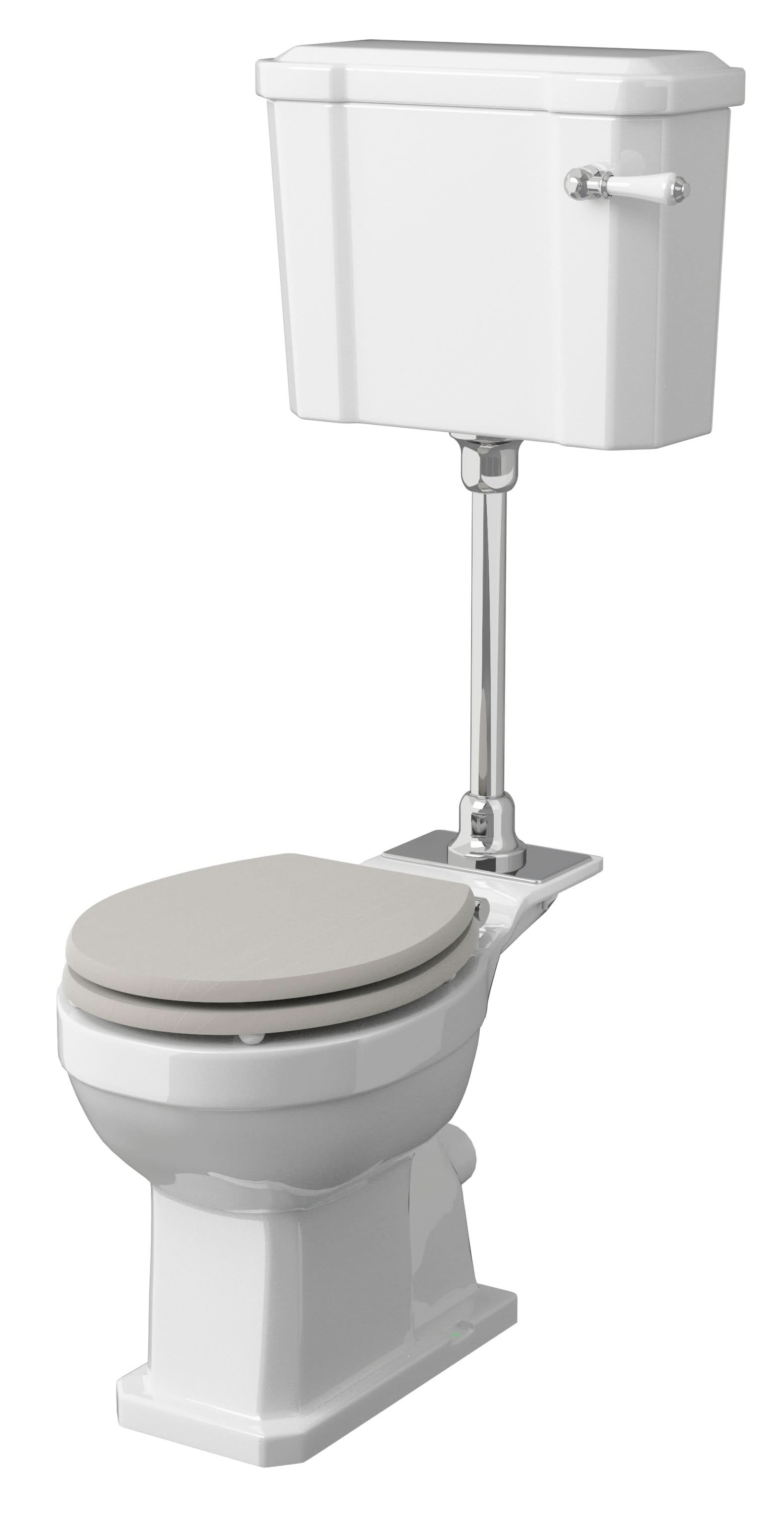 Old London Richmond Mid Level Pan, Cistern and Flush Pipe Kit, Traditional Close Cistern Toilet, Gloss White