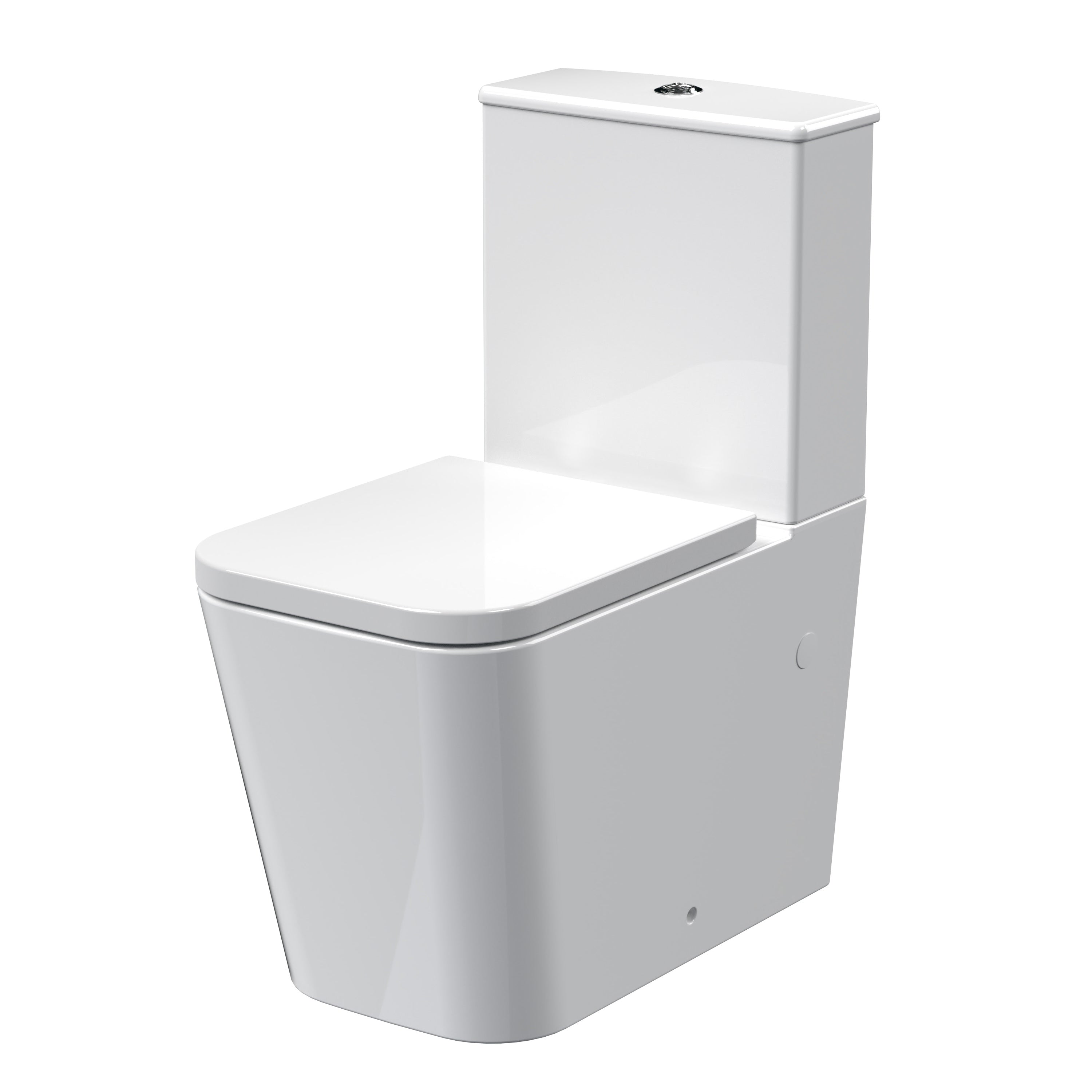 Nuie Ava Compact Close Coupled Toilet With Push Button Cistern And Soft Close Seat - White