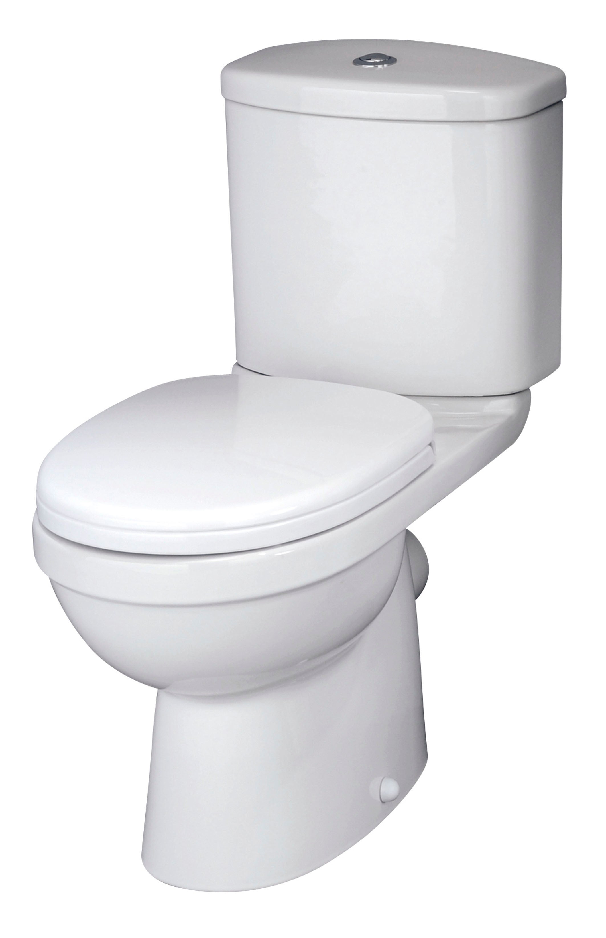 Nuie Ivo Close Coupled Toilet With Push Button Cistern And Soft Close Seat - White