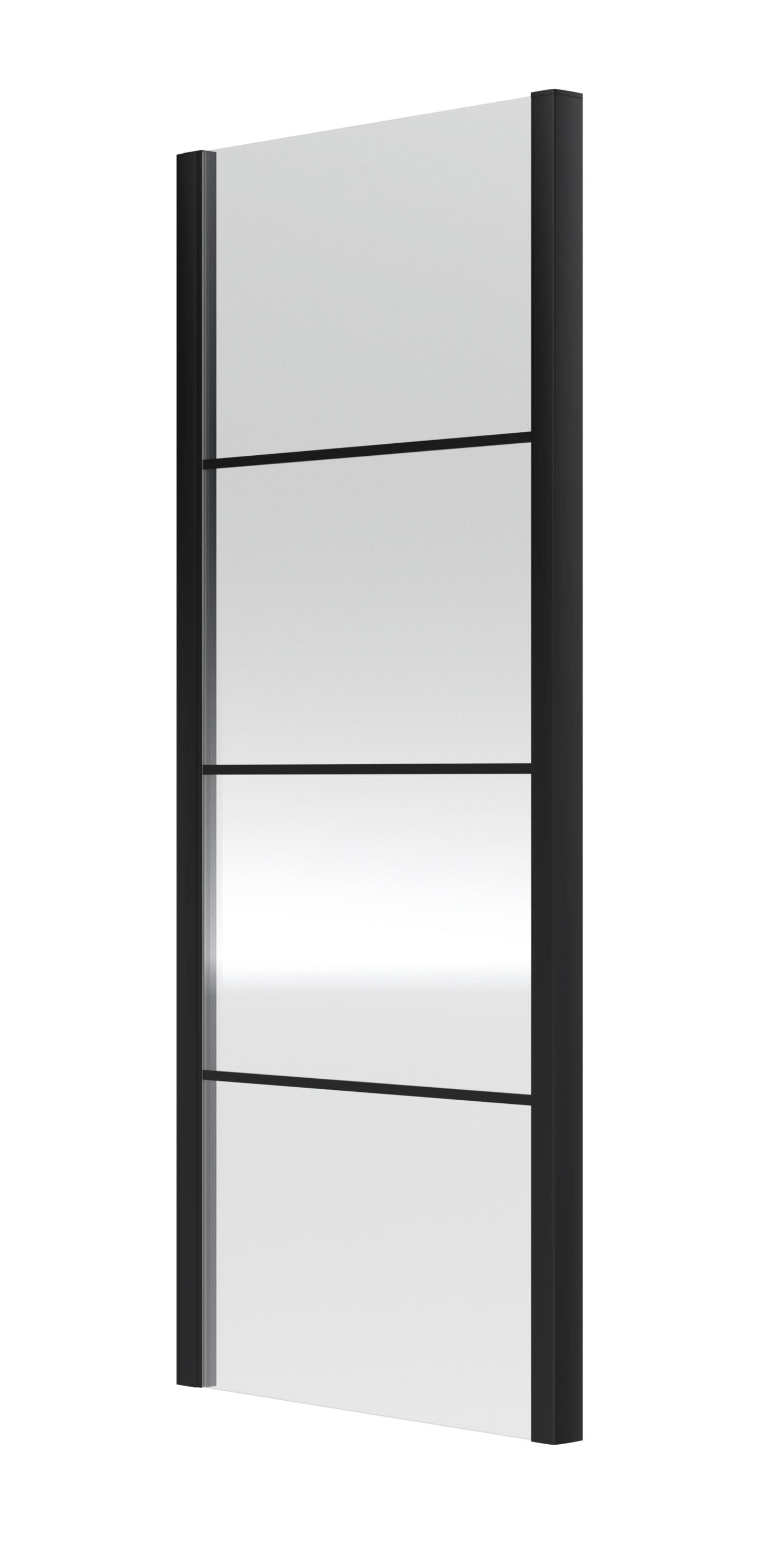 Hudson Reed Apex 800mm Side Panel & 8mm Glass, Reversible Design, Suitable for Use with Hinged or Sliding Doors, Matt Black