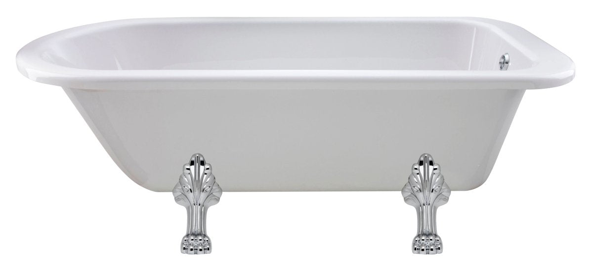 Old London Barnsbury Freestanding Bath Tub with Pride Leg Set, Durable Single Ended Traditional Bathroom Style in White, 1700mm