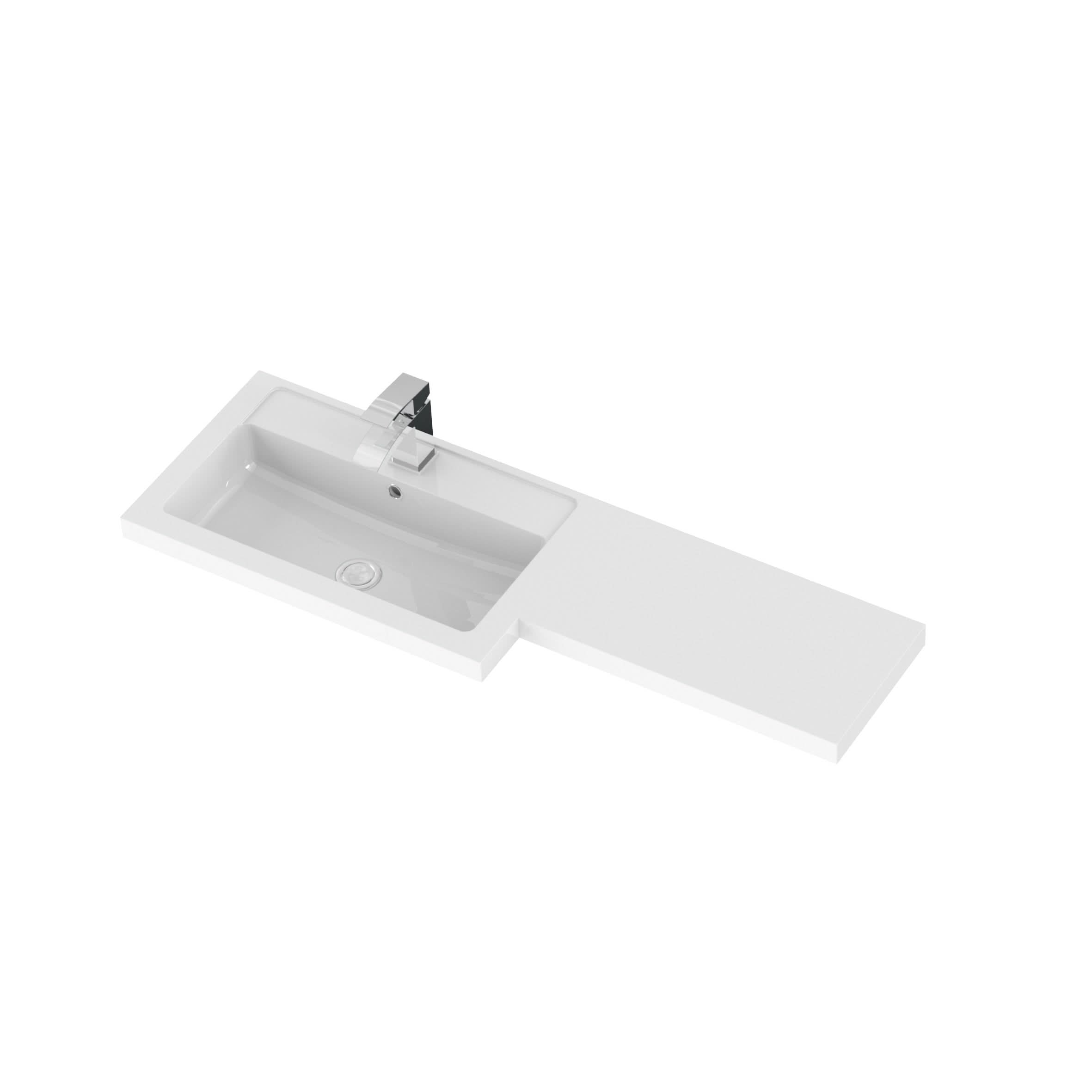 Hudson Reed Fusion Floor Standing 2 Door Vanity Basin & WC Left Hand Combination, Sink Vanity Unit, Charcoal Black, 1000mm