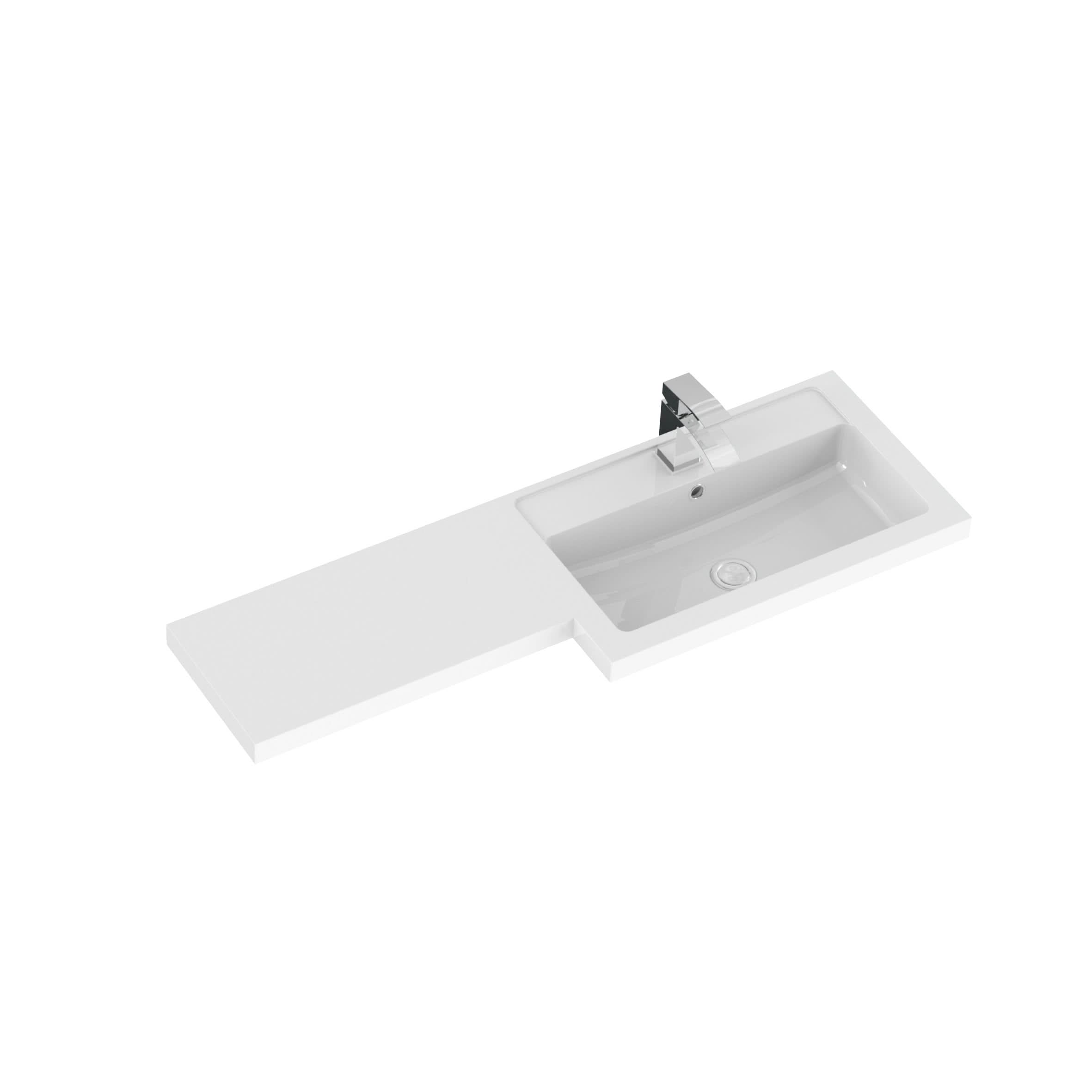 Hudson Reed Fusion Floor Standing 2 Door Vanity Basin & WC Right Hand Combination, Sink Vanity Unit, Charcoal Black, 1000mm