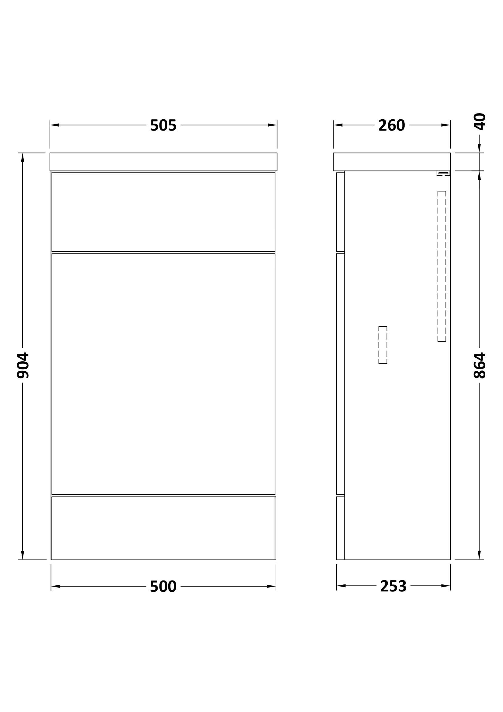 Hudson Reed Fusion Floor Standing WC Unit with Polymarble Top Compact, Stylish Bathroom Storage Unit, Gloss Grey, 500mm