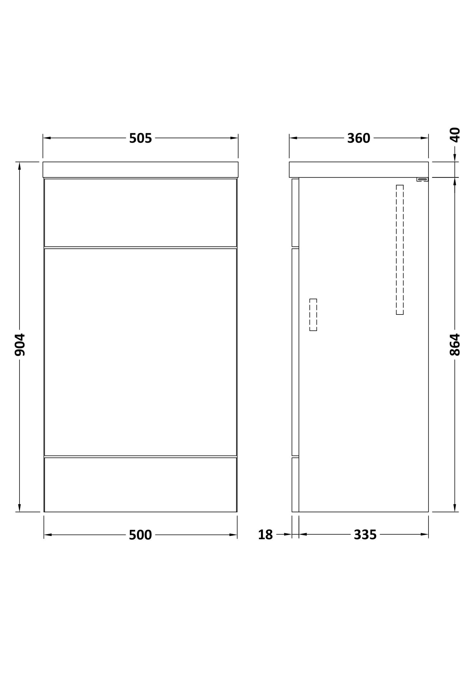 Hudson Reed Fusion Floor Standing WC Unit & Polymarble Top, Stylish Bathroom Storage Unit, Gloss Grey, 500mm