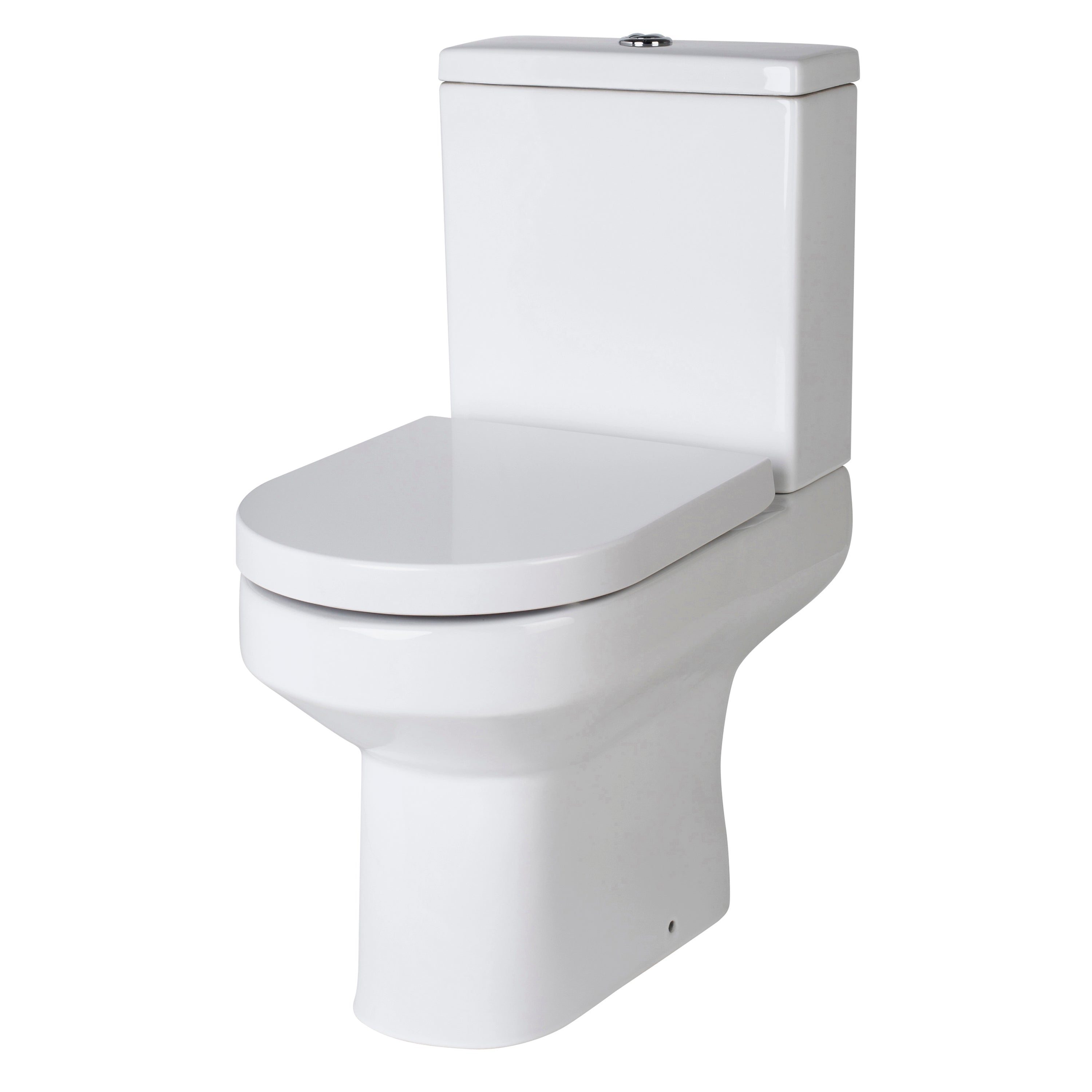 Nuie Harmony Close Coupled Toilet With Push Button Cistern - White
