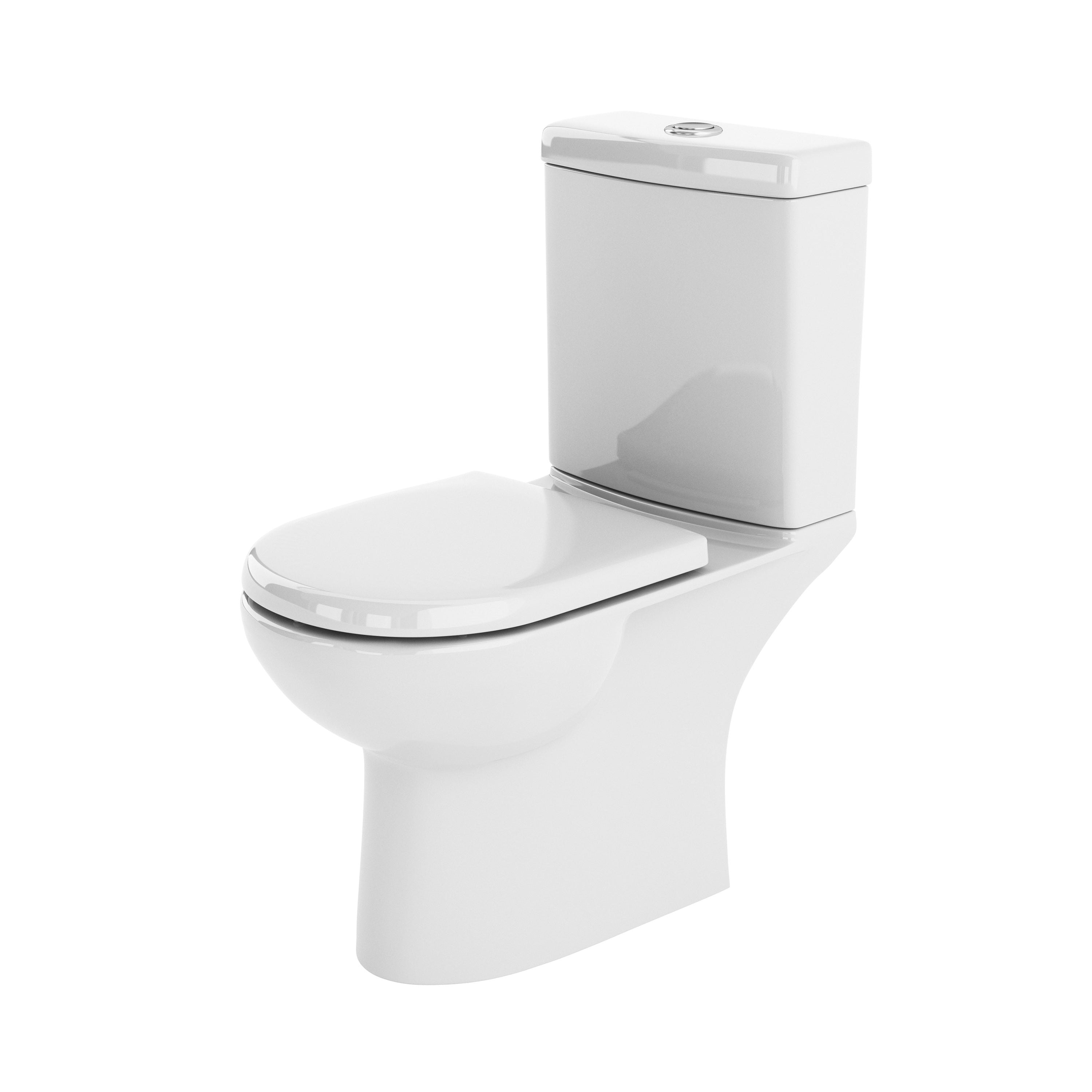 Nuie Lawton Compact Close Coupled Toilet With Push Button Cistern - White