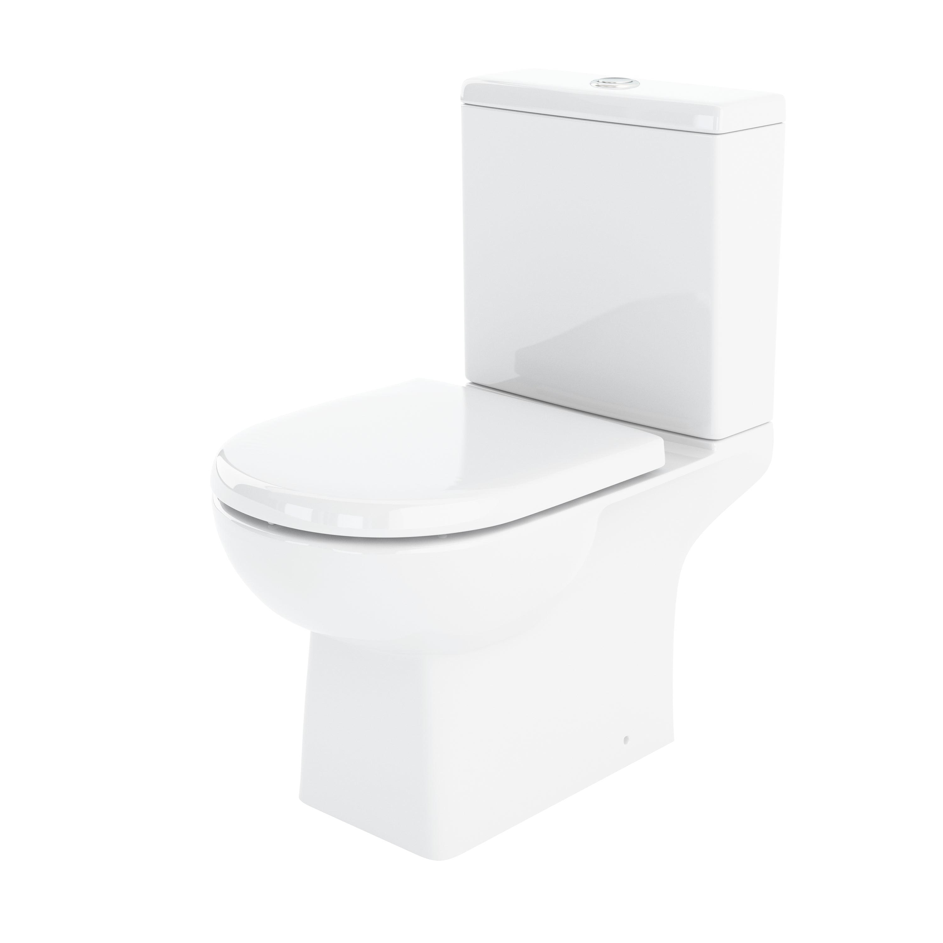 Nuie Asselby Close Coupled Toilet With Push Button Cistern - White