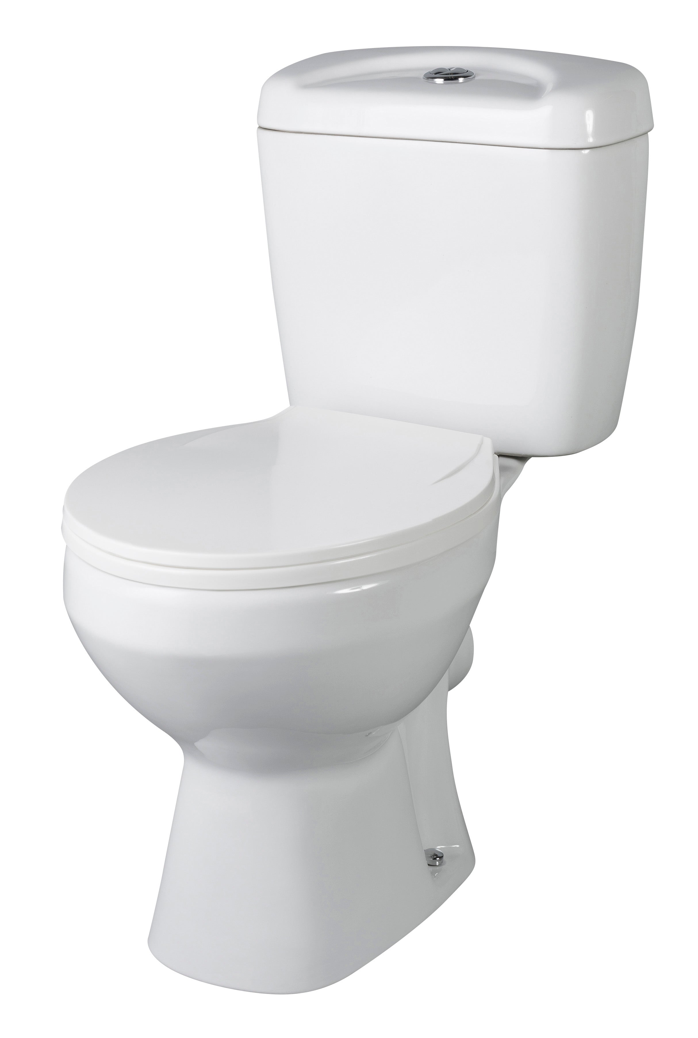 Nuie Melbourne Close Coupled Toilet with Push Button Cistern And Standard Close Seat - White