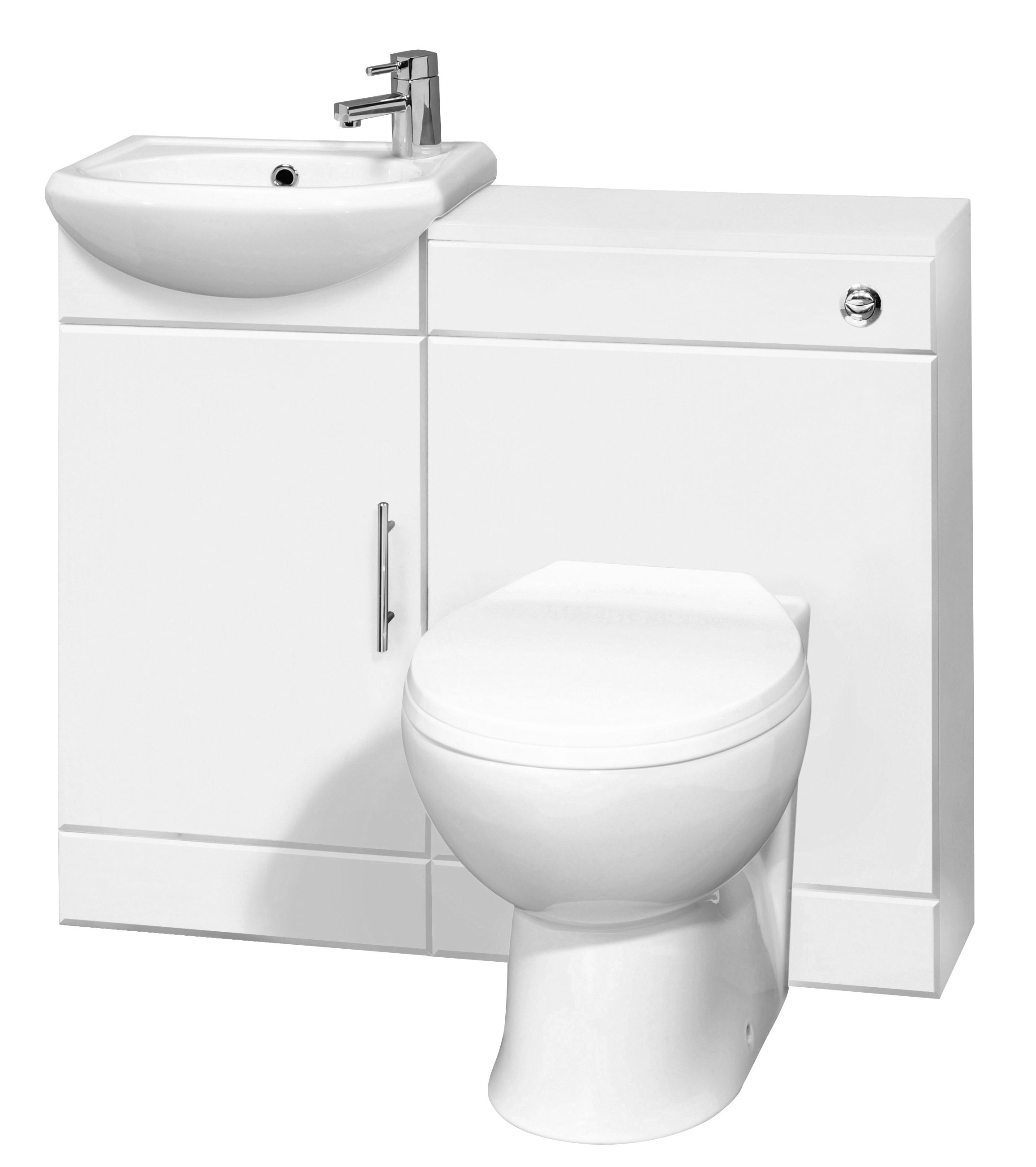 Nuie Sienna Floorstanding Combination Unit 900mm Wide - Gloss White