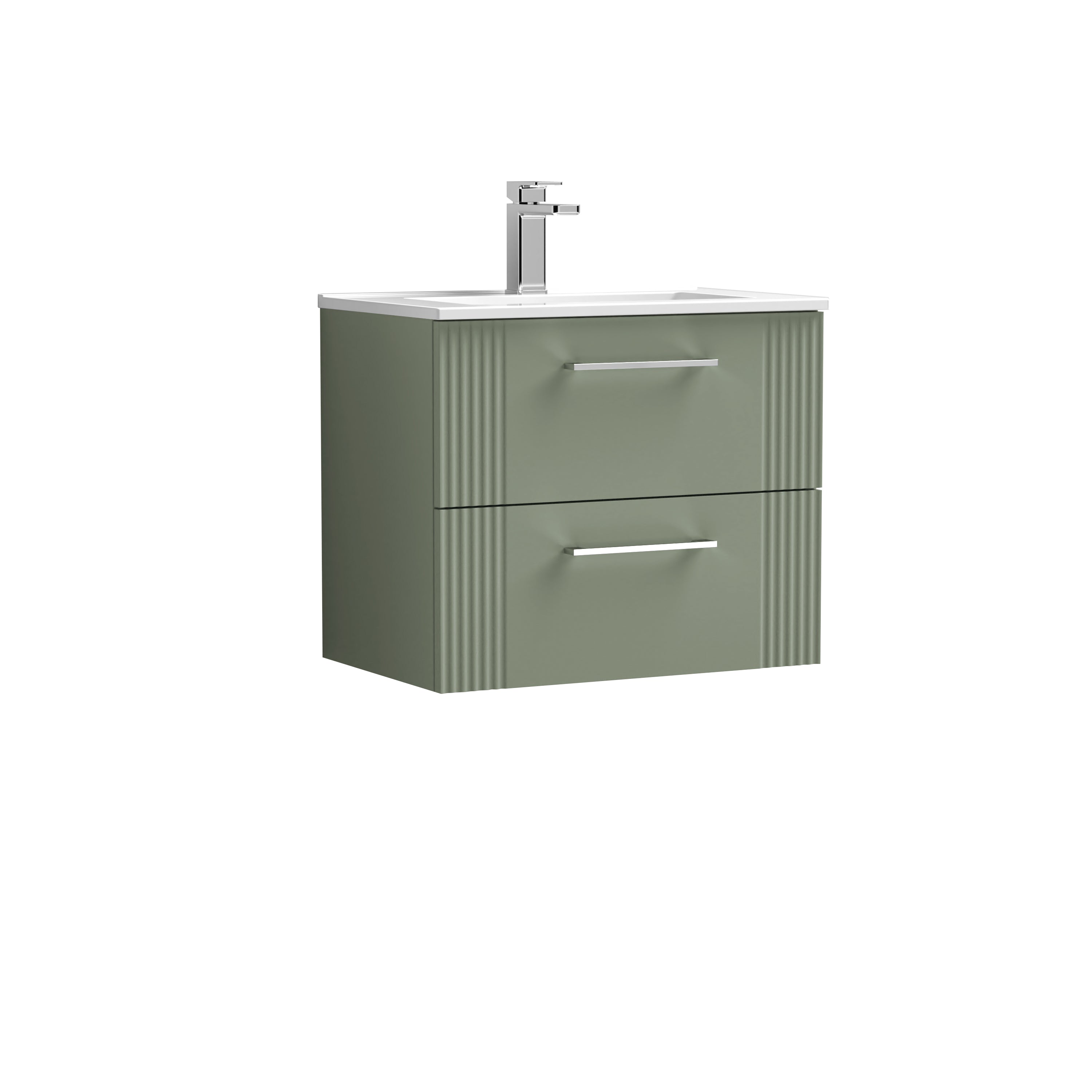 Nuie Deco 2 Drawer Wall Hung Vanity Unit With Basin-2 600mm Wide