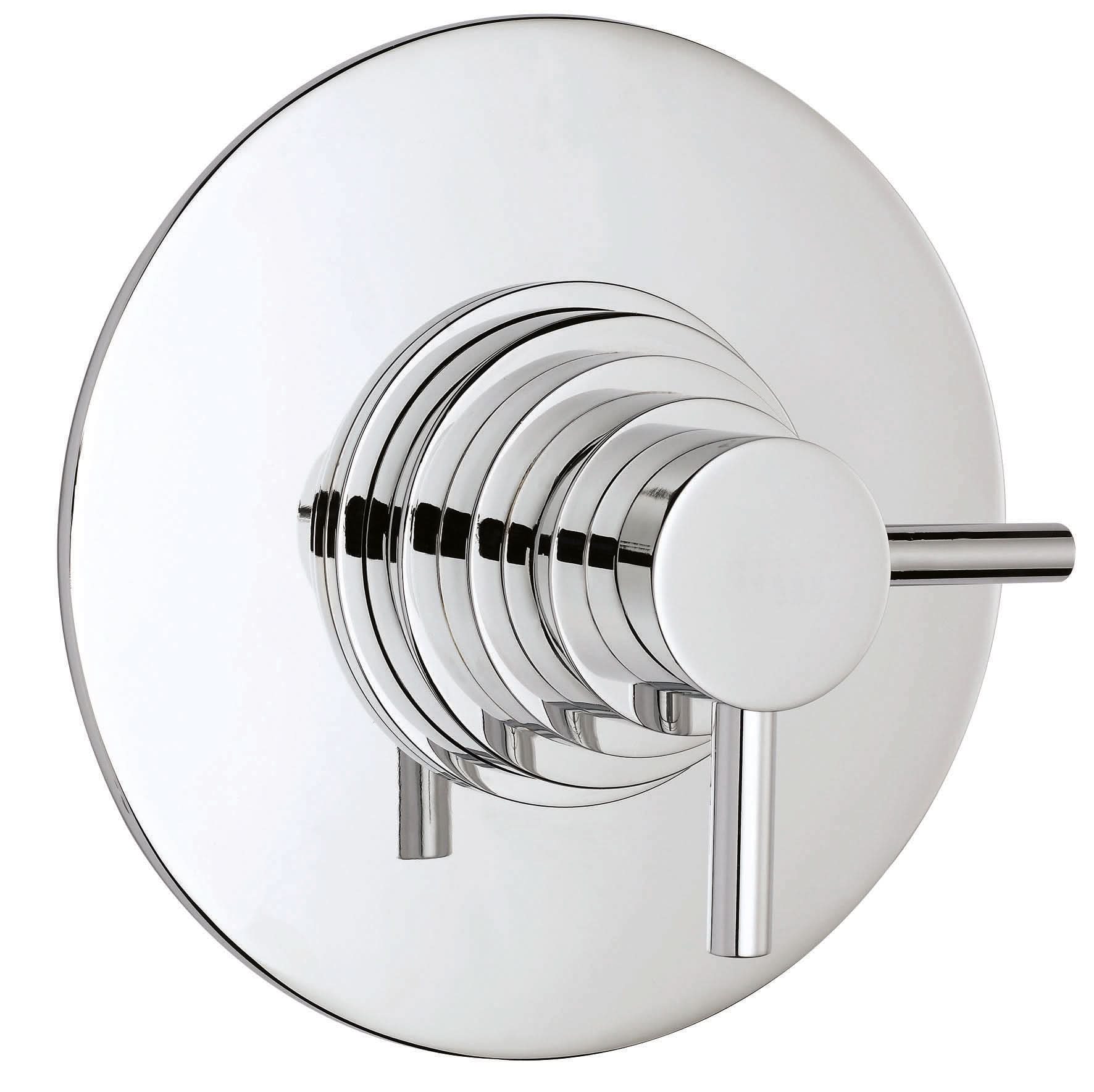 Hudson Reed Tec Dual Concealed Thermostatic Round Shower Valve with Lever Handles, Best Brass Build Concealed Shower Valve for Accurate Flow in Chrome