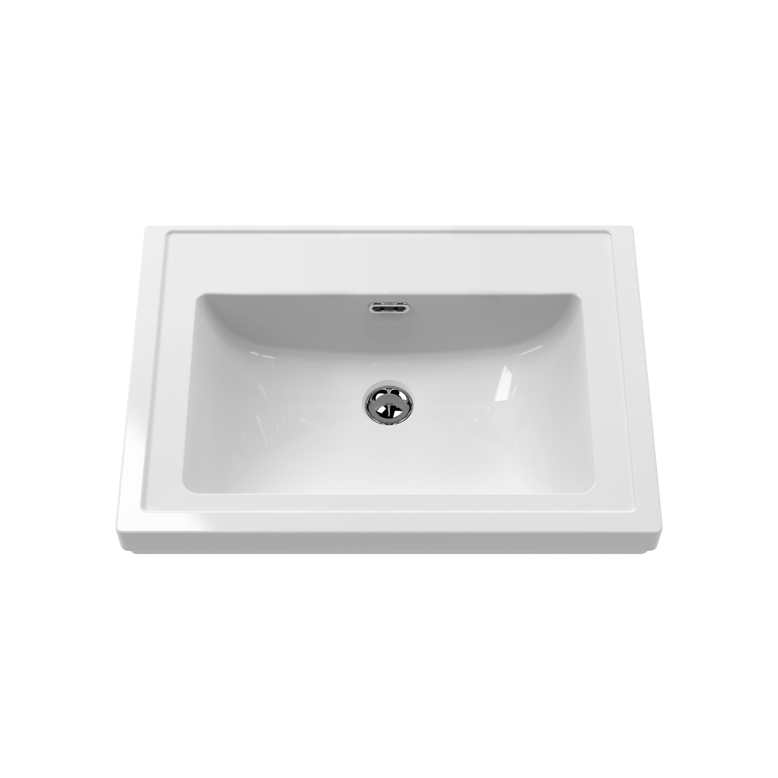 Old London Floor Standing Vanity Unit with Fireclay Basin Traditional 2 Door Sink Vanity Unit for Bathroom, Soft Close Doors in Timeless Sand Finish, 800mm