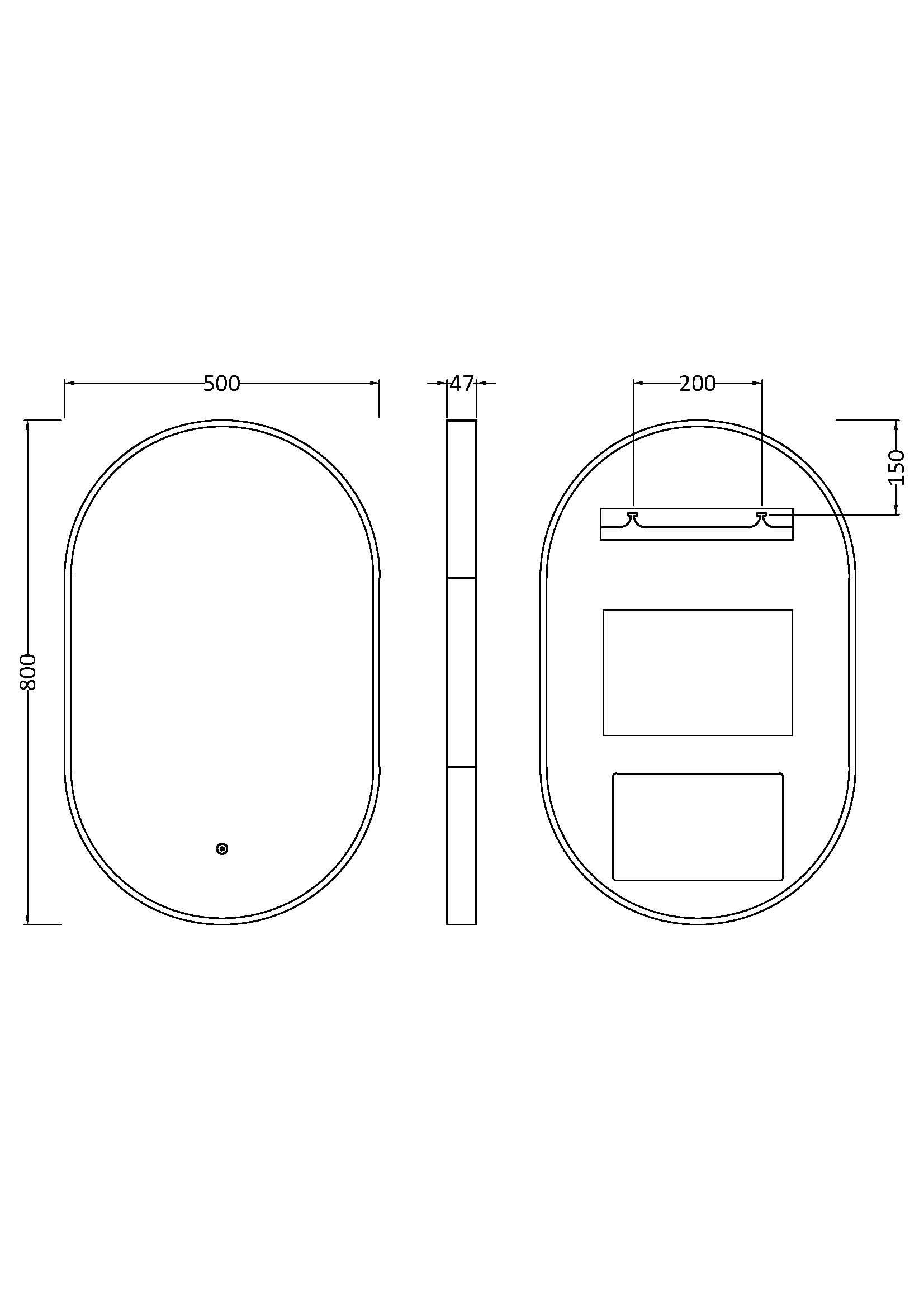 Hudson Reed Columba Framed LED Bathroom Mirror with Touch Sensor, Demister Pad & Illuminated Wall Mirror with Mains Powered in Black Frame, 800 x 500mm