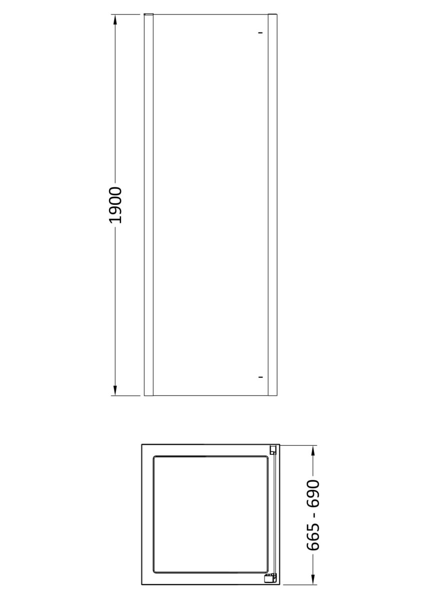 Hudson Reed Apex Side Panel, Durable Semi-Frameless Shower Screen with Toughened Glass and Reversible Design in Chrome, 700mm