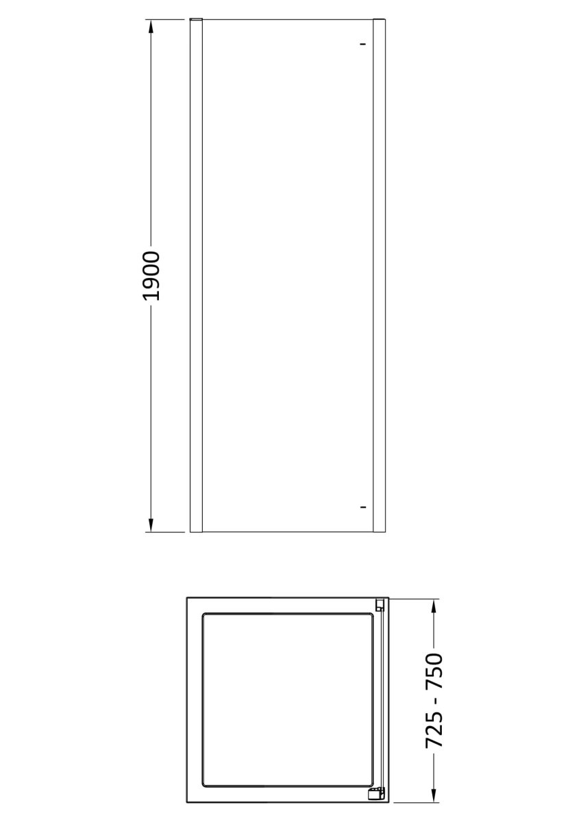 Hudson Reed Apex Side Panel, Durable Semi-Frameless Shower Screen with Toughened Glass and Reversible Design in Chrome, 760mm