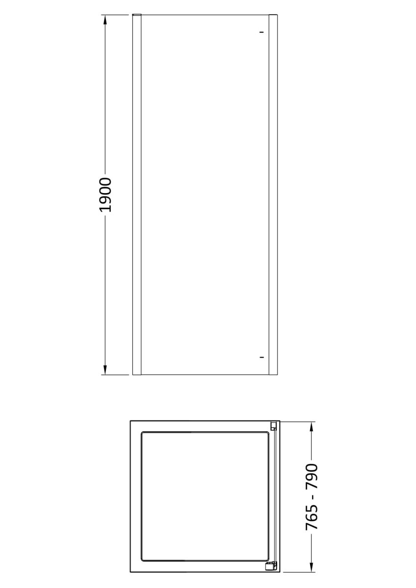 Hudson Reed Apex Side Panel, Durable Semi-Frameless Shower Screen with Toughened Glass and Reversible Design in Chrome, 800mm