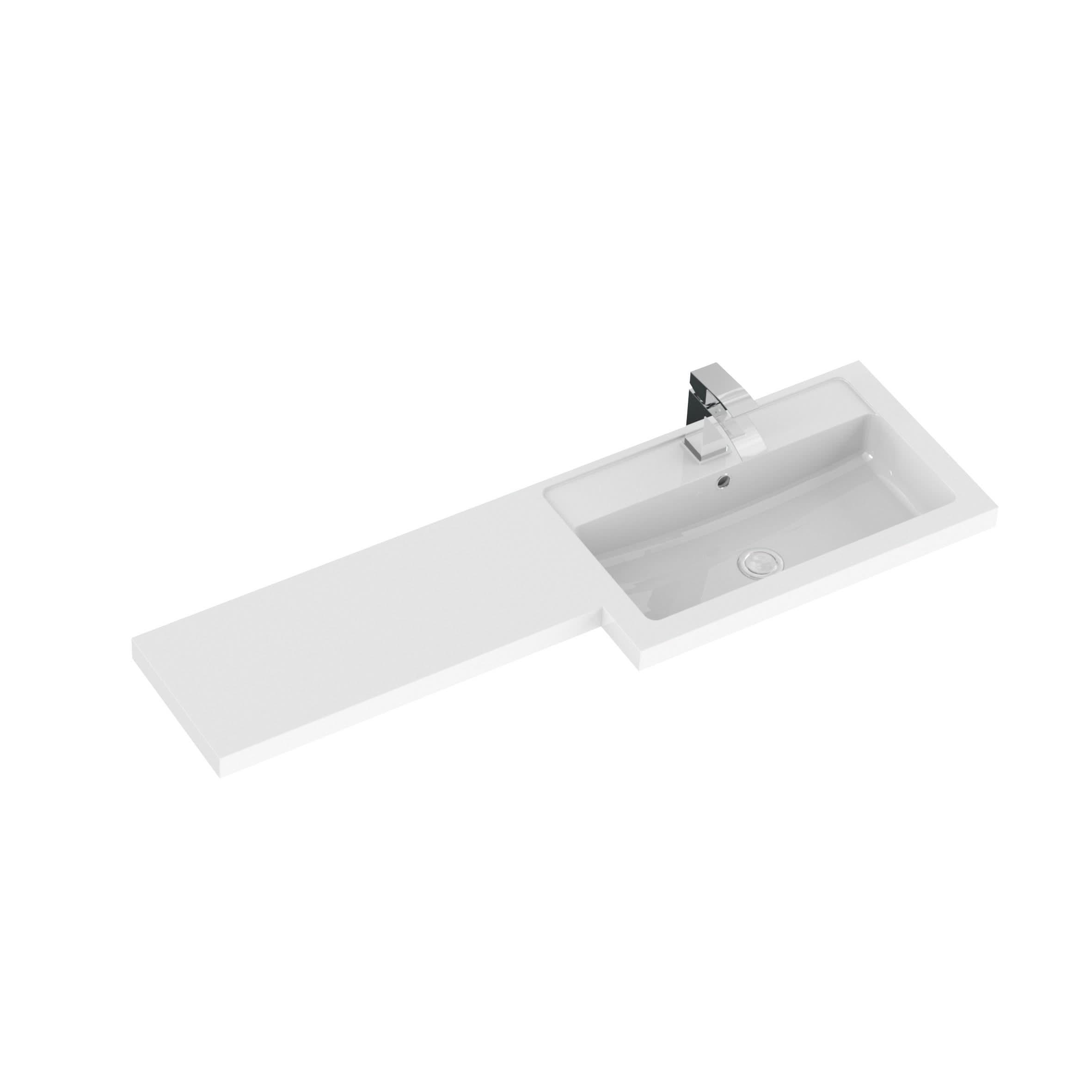 Hudson Reed Fusion Floor Standing 4 Door Vanity Basin Right Hand Combination, Sink Vanity Unit, Charcoal Black, 1200mm