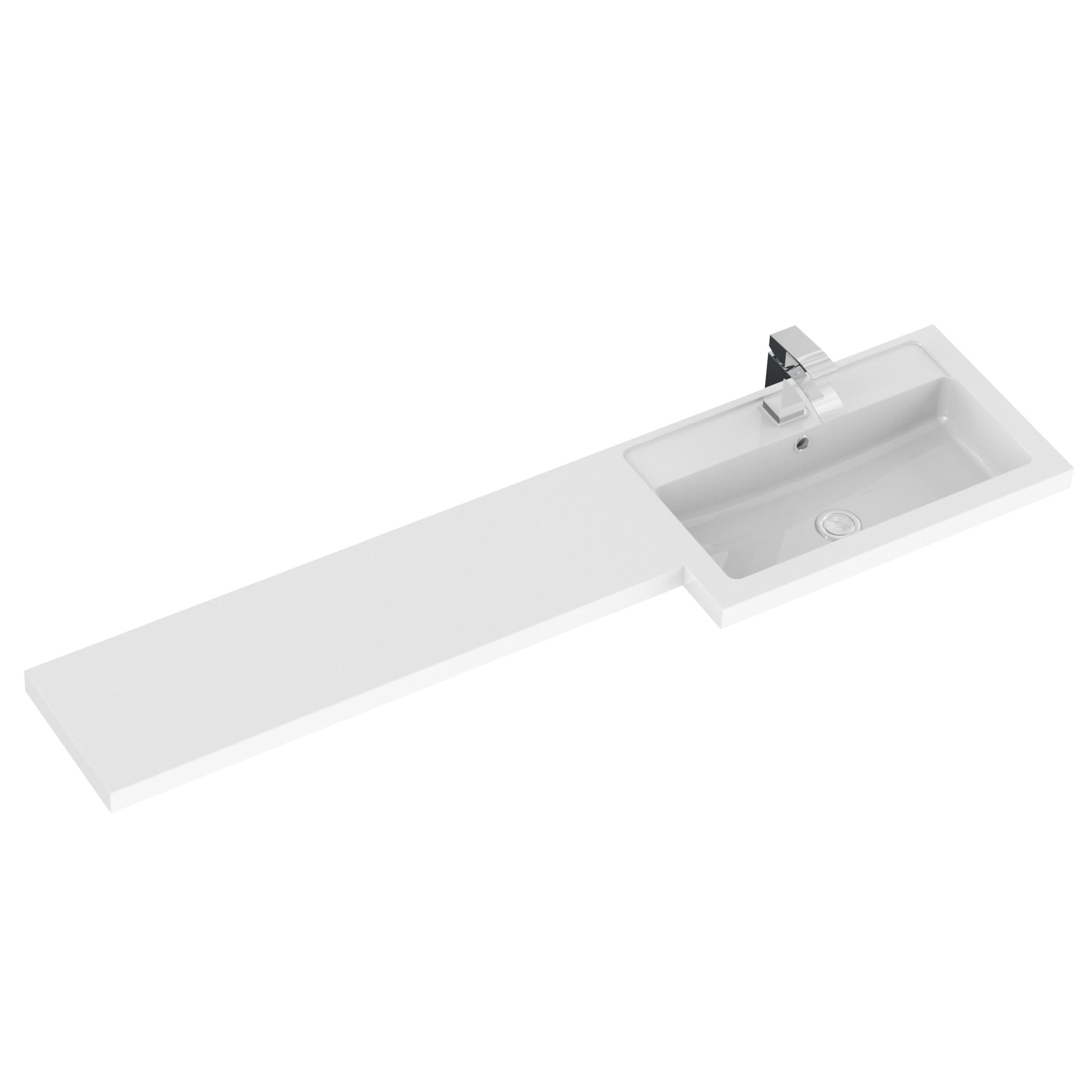 Hudson Reed Fusion Floor Standing 3 Door Vanity Basin & WC Right Hand Combination, Sink Vanity Unit, Charcoal Black, 1500mm